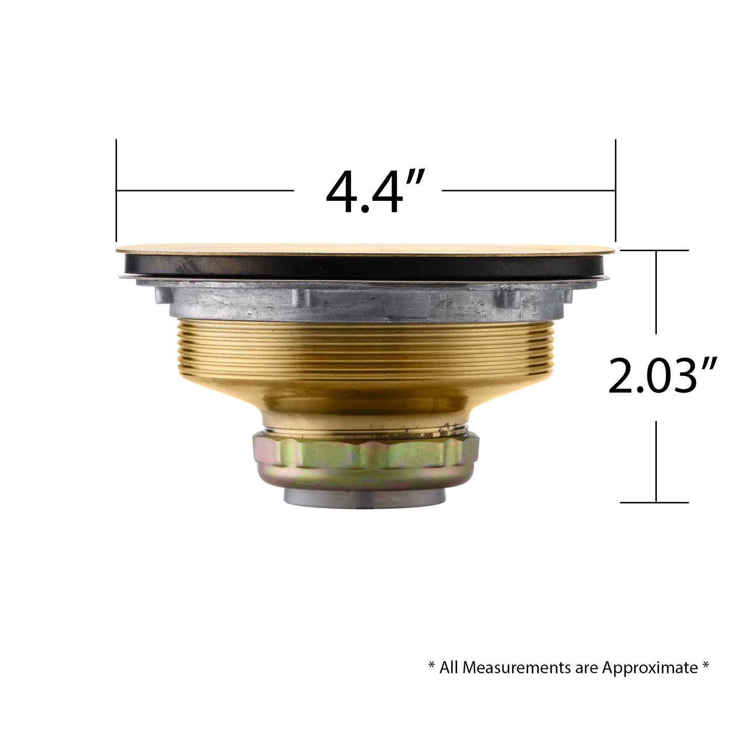 KS01-G 3-1/2 in. Drop-In Kitchen or Bar Sink Basket Strainer in Brushed Gold