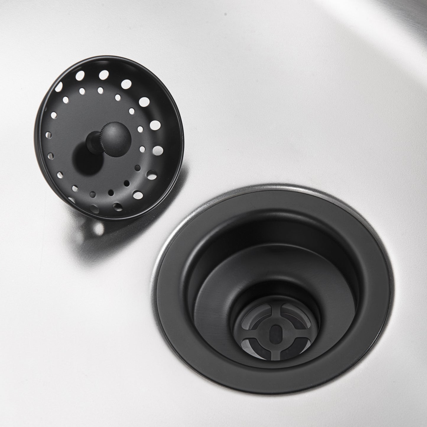 KS01-M 3-1/2 in. Drop-In Kitchen or Bar Sink Basket Strainer in Matte Black
