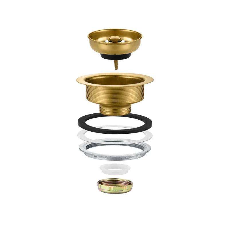 KS03-G 3-1/2 in. Drop-In Kitchen or Bar Sink Basket Strainer in Brushed Gold