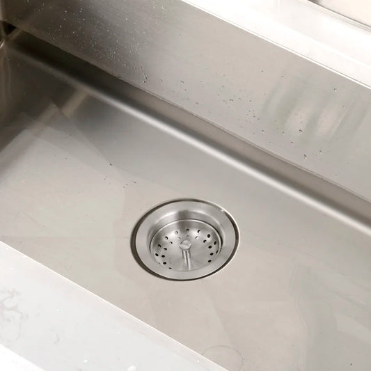 KS03-B 3-1/2 in. Drop-In Kitchen or Bar Sink Basket Strainer in Brushed Stainless Steel