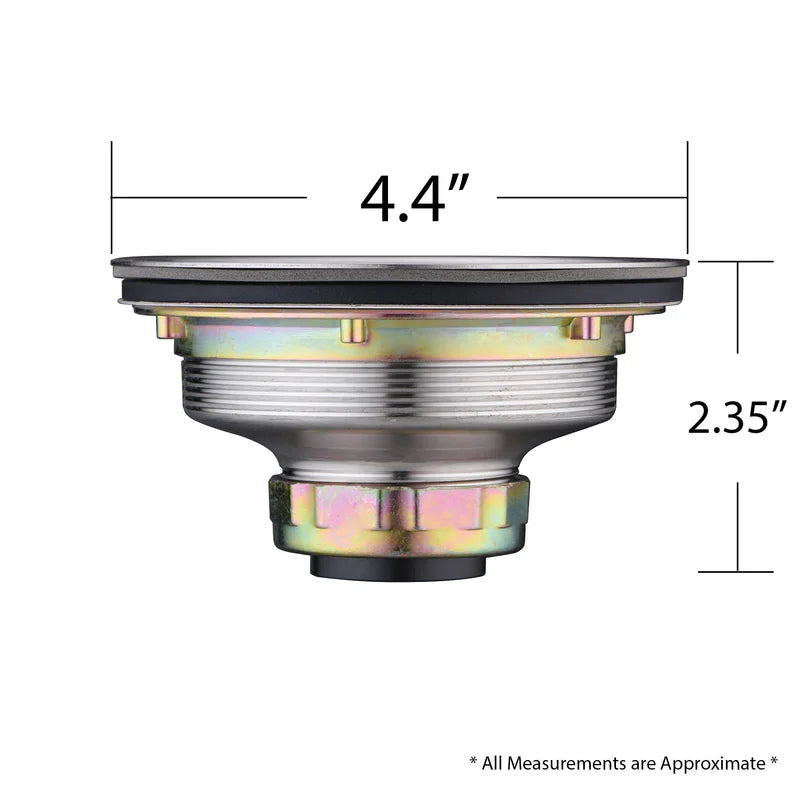 KS03-B 3-1/2 in. Drop-In Kitchen or Bar Sink Basket Strainer in Brushed Stainless Steel