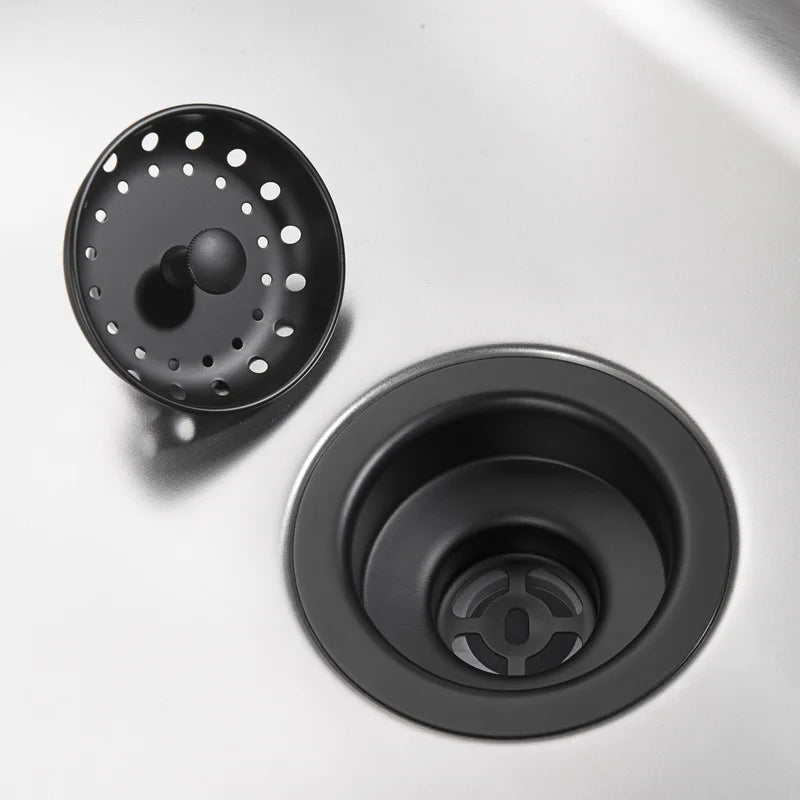 KS03-M 3-1/2 in. Drop-In Kitchen or Bar Sink Basket Strainer in Matte Black