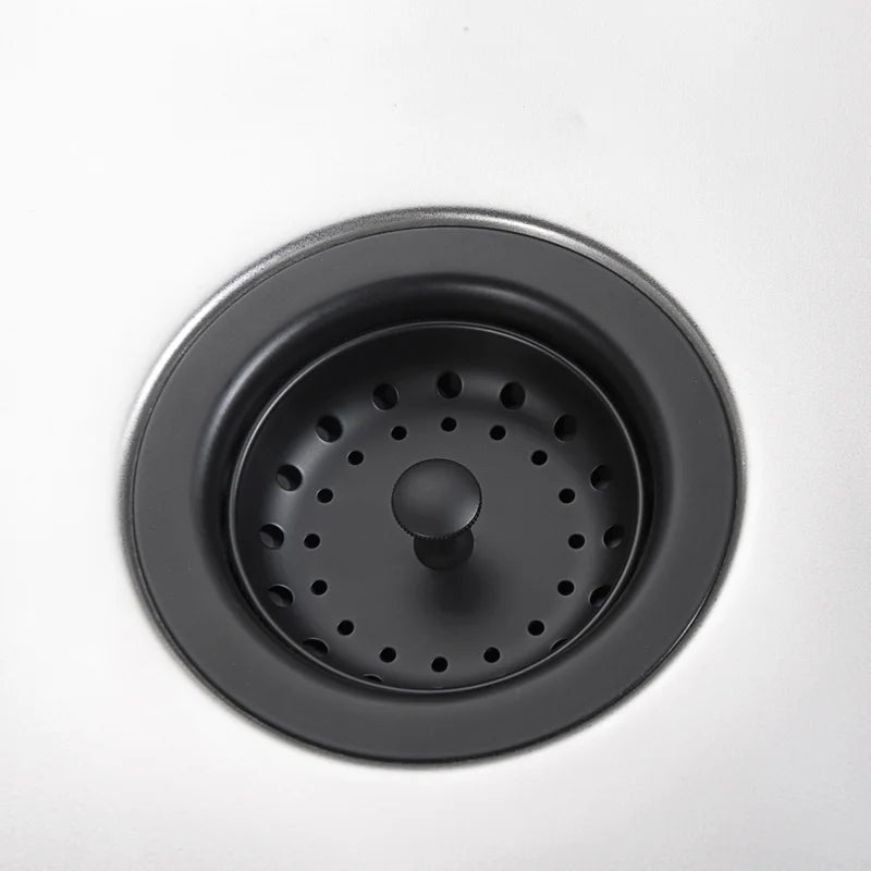 KS03-M 3-1/2 in. Drop-In Kitchen or Bar Sink Basket Strainer in Matte Black