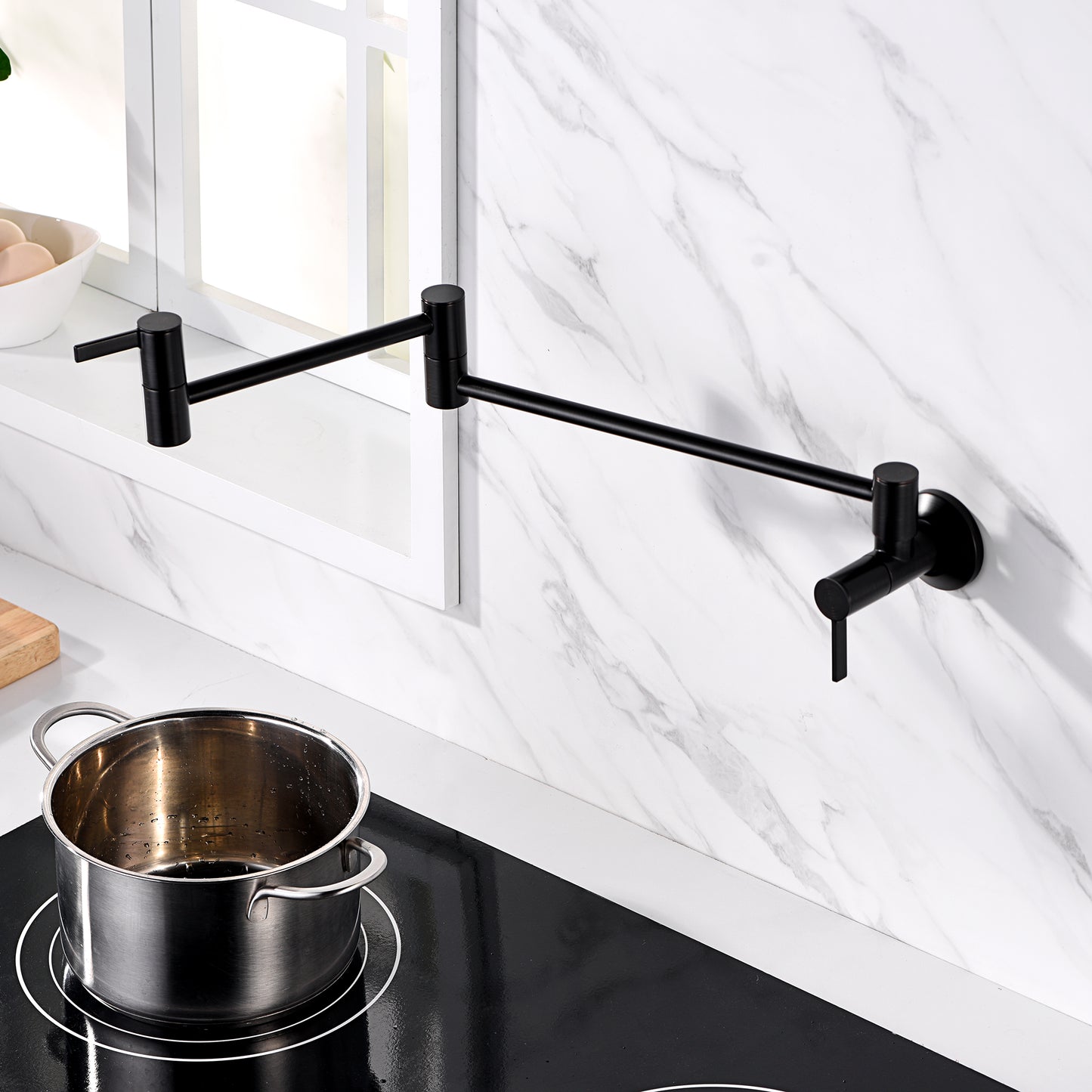 KTS17-TO Contemporary 2-Handle Wall-Mounted Pot Filler in Oil Rubbed Bronze