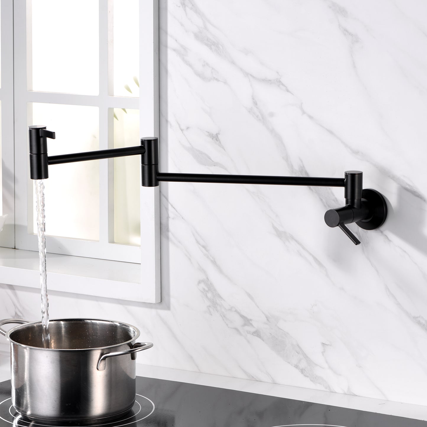 KTS17-TO Contemporary 2-Handle Wall-Mounted Pot Filler in Oil Rubbed Bronze