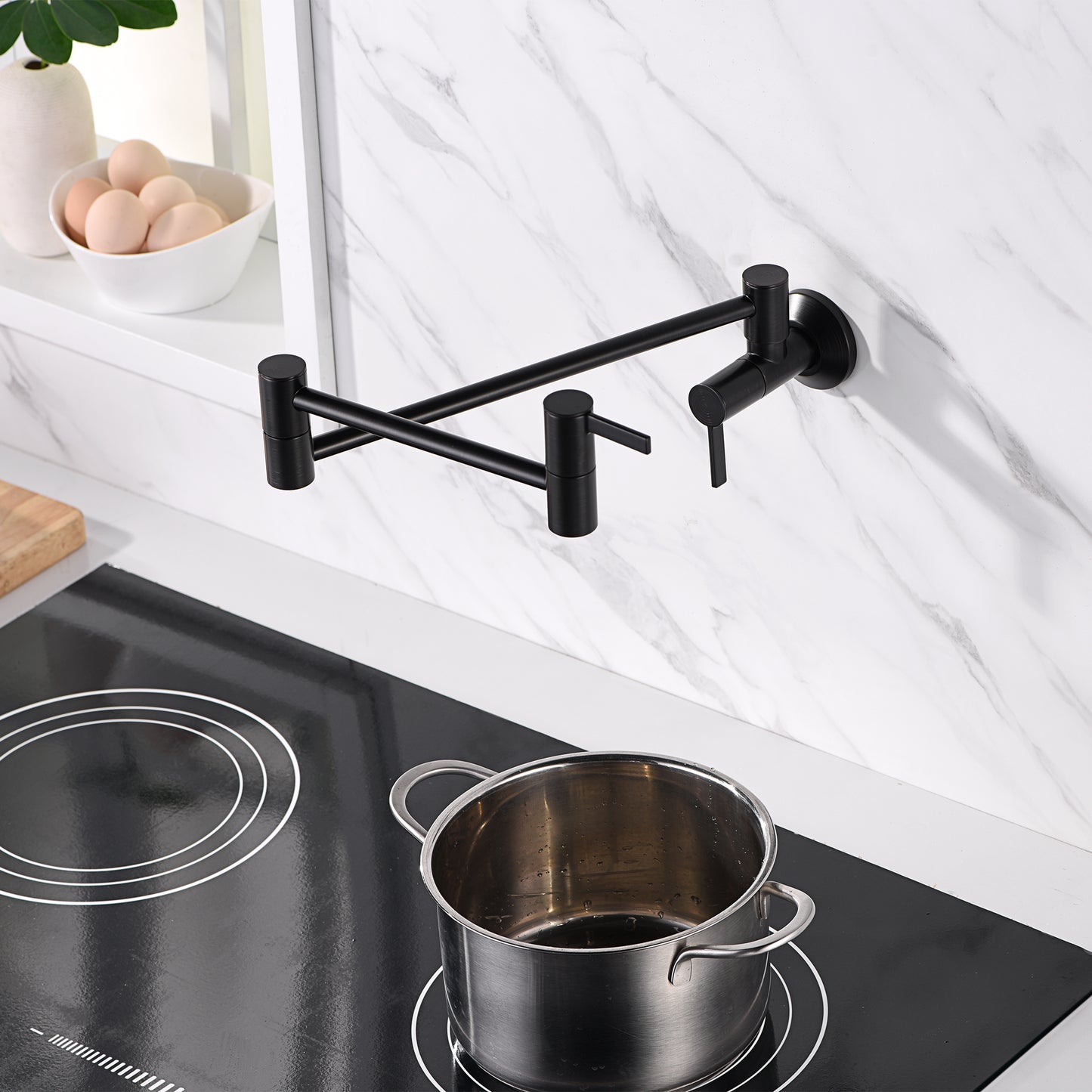 KTS17-TO Contemporary 2-Handle Wall-Mounted Pot Filler in Oil Rubbed Bronze