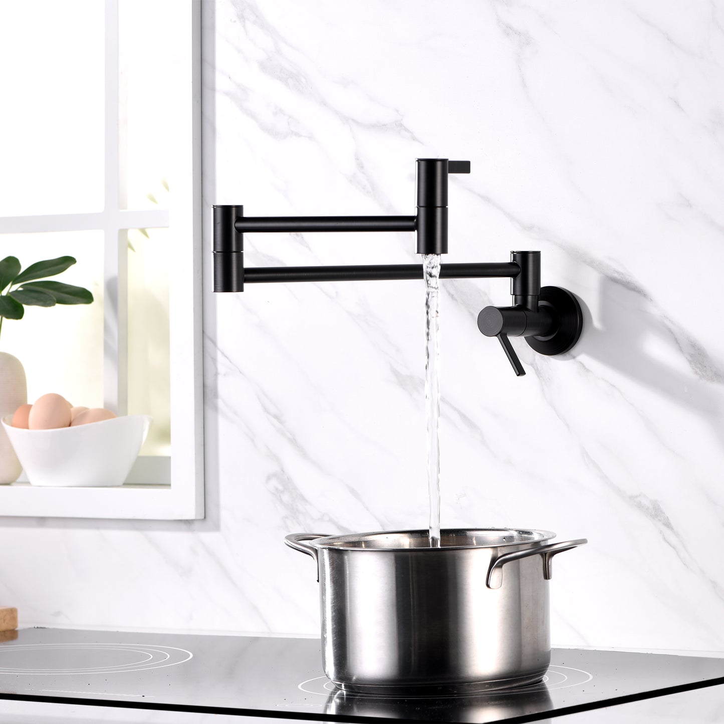 KTS17-TO Contemporary 2-Handle Wall-Mounted Pot Filler in Oil Rubbed Bronze