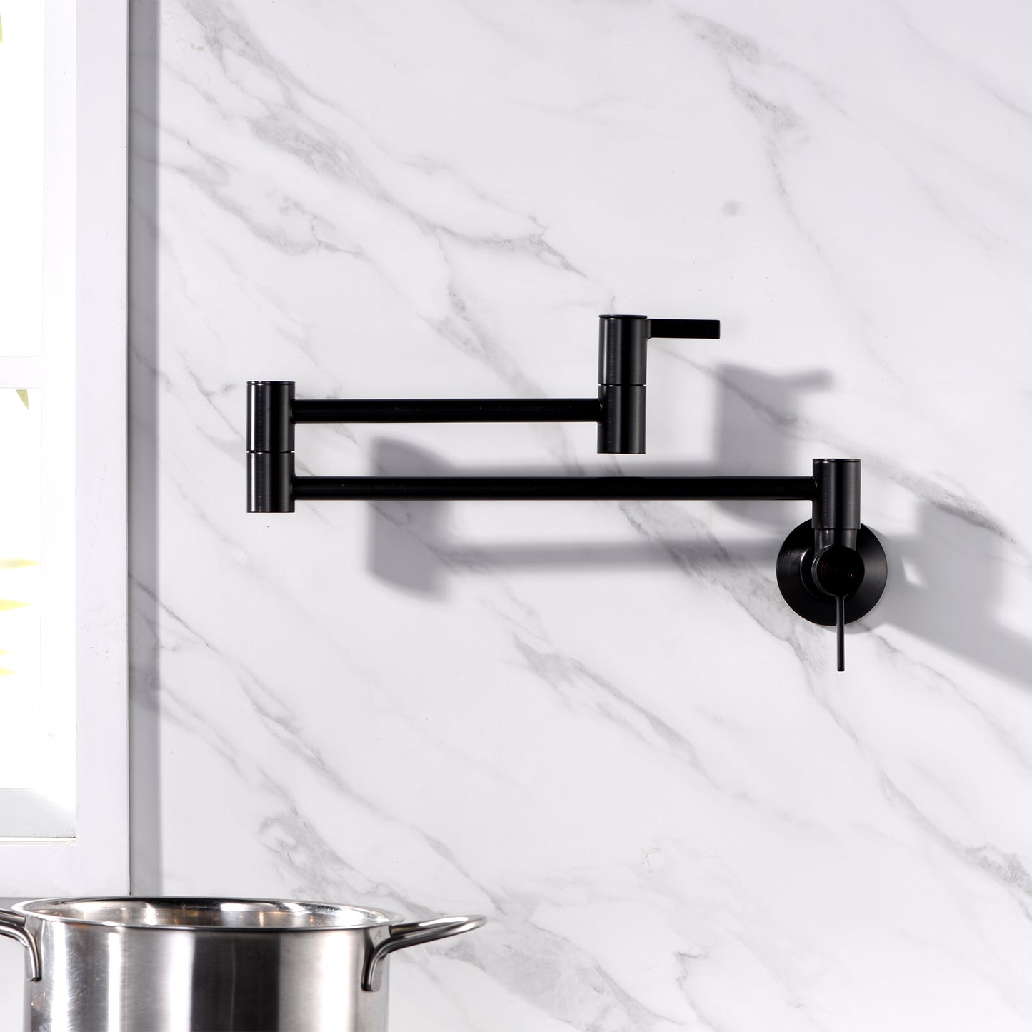 KTS17-TO Contemporary 2-Handle Wall-Mounted Pot Filler in Oil Rubbed Bronze