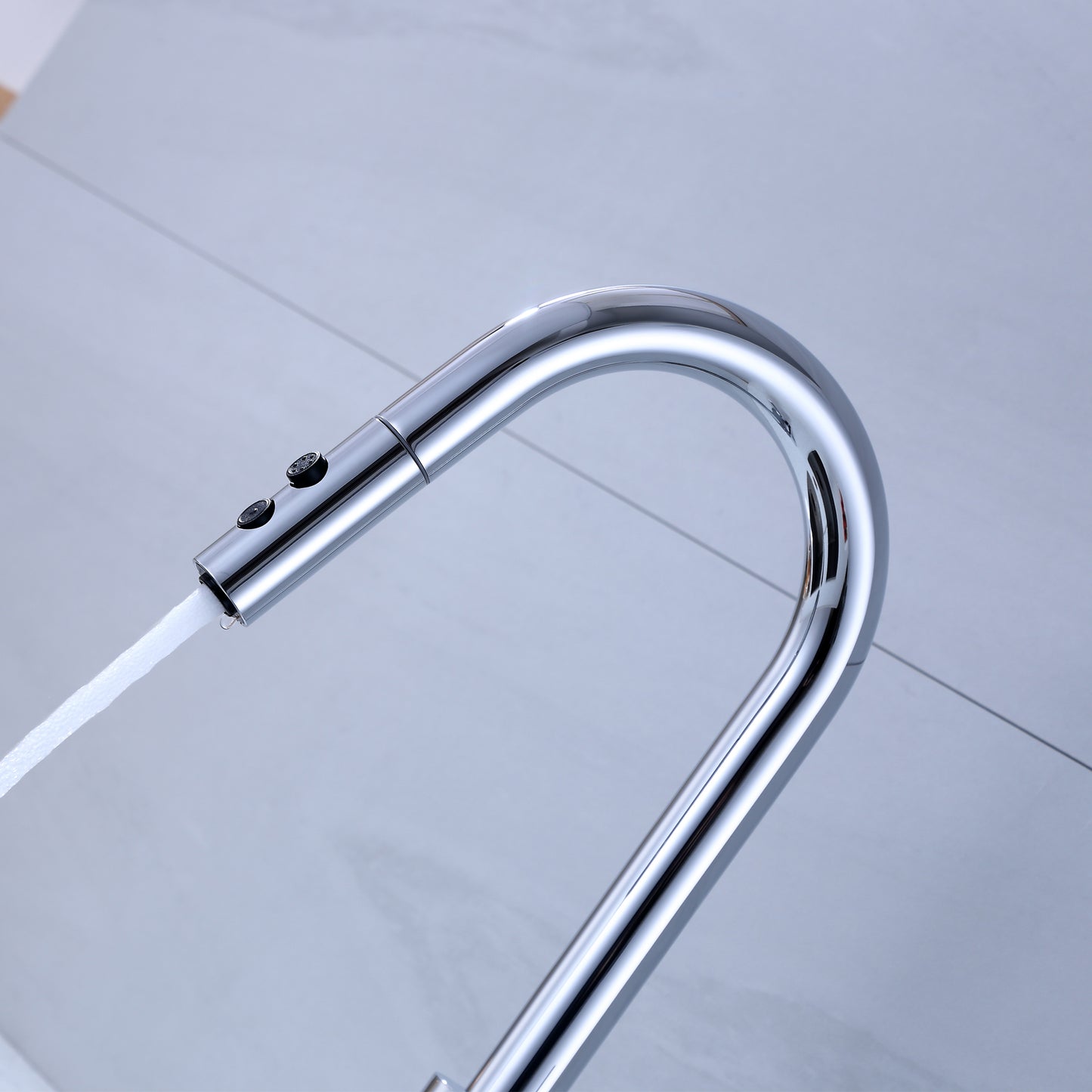 KTS21-TC Single-Handle Pull-Down Sprayer Kitchen Faucet with 2-Function Sprayhead 206 in Chrome