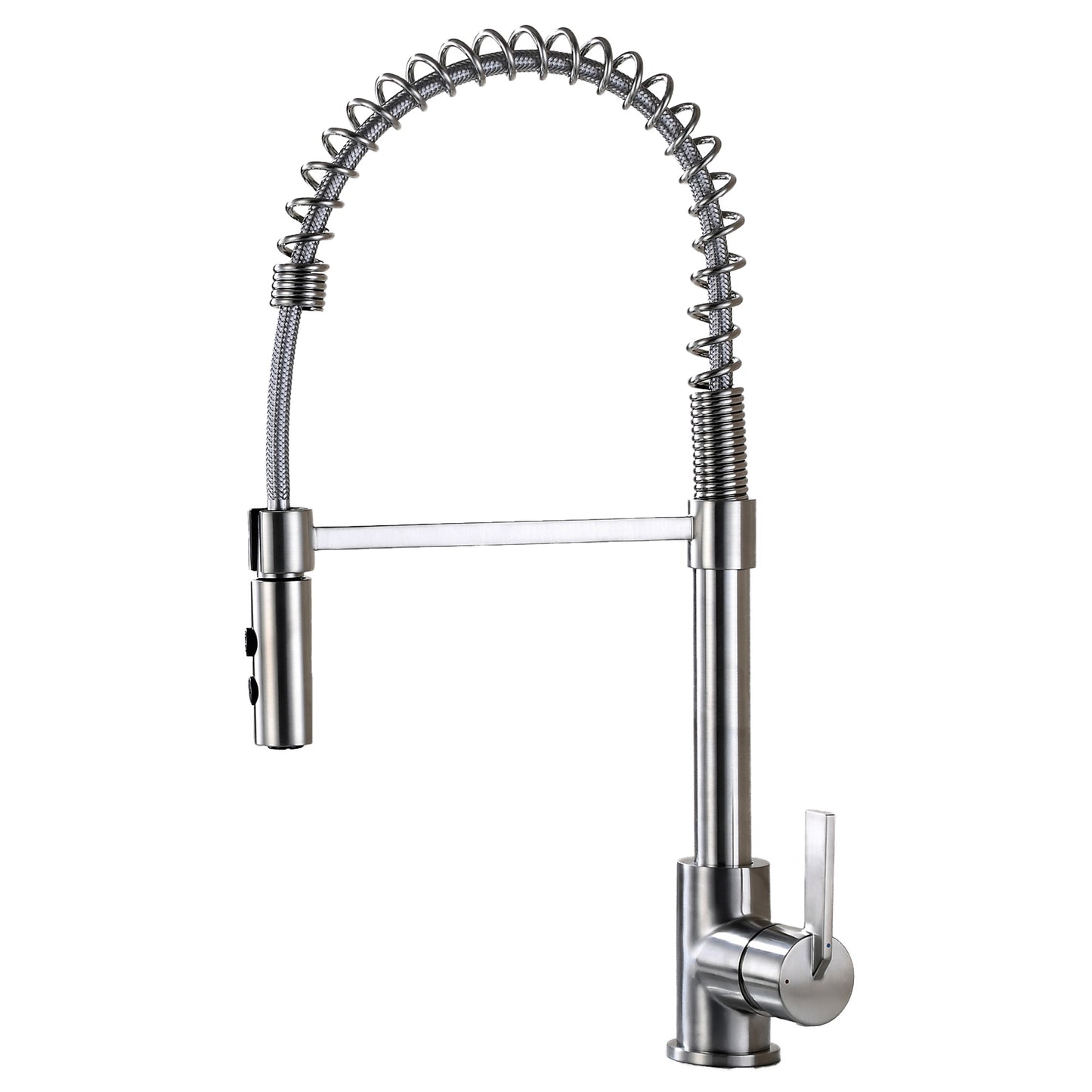 KTS22-TB Single-Handle Pull-Down Sprayer Kitchen Faucet with 2-Function Sprayhead in Brushed Nickel