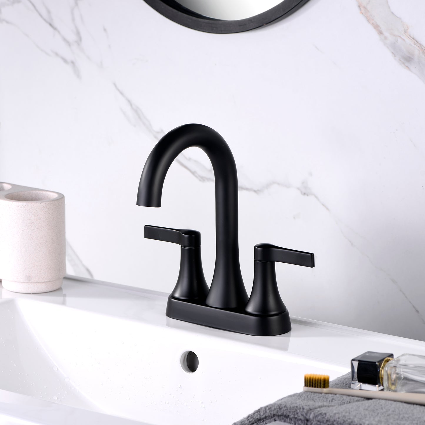 MSC11-TM 4 in. Centerset 2-Handle Bathroom Faucet in Matte Black