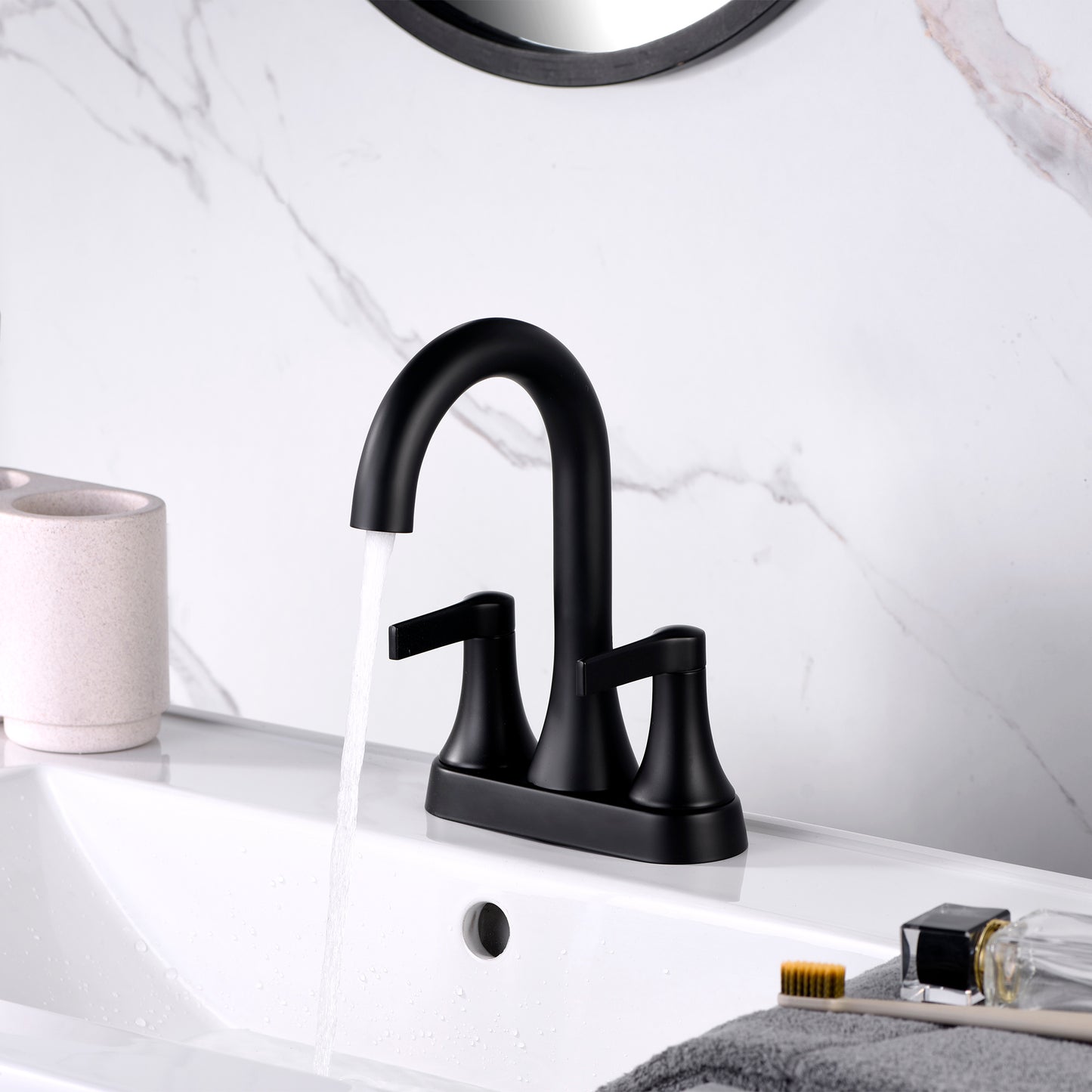 MSC11-TM 4 in. Centerset 2-Handle Bathroom Faucet in Matte Black