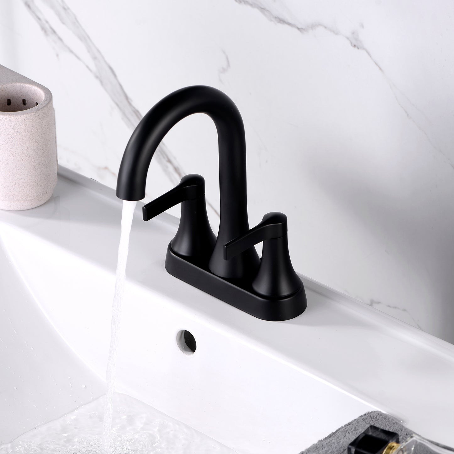 MSC11-TM 4 in. Centerset 2-Handle Bathroom Faucet in Matte Black