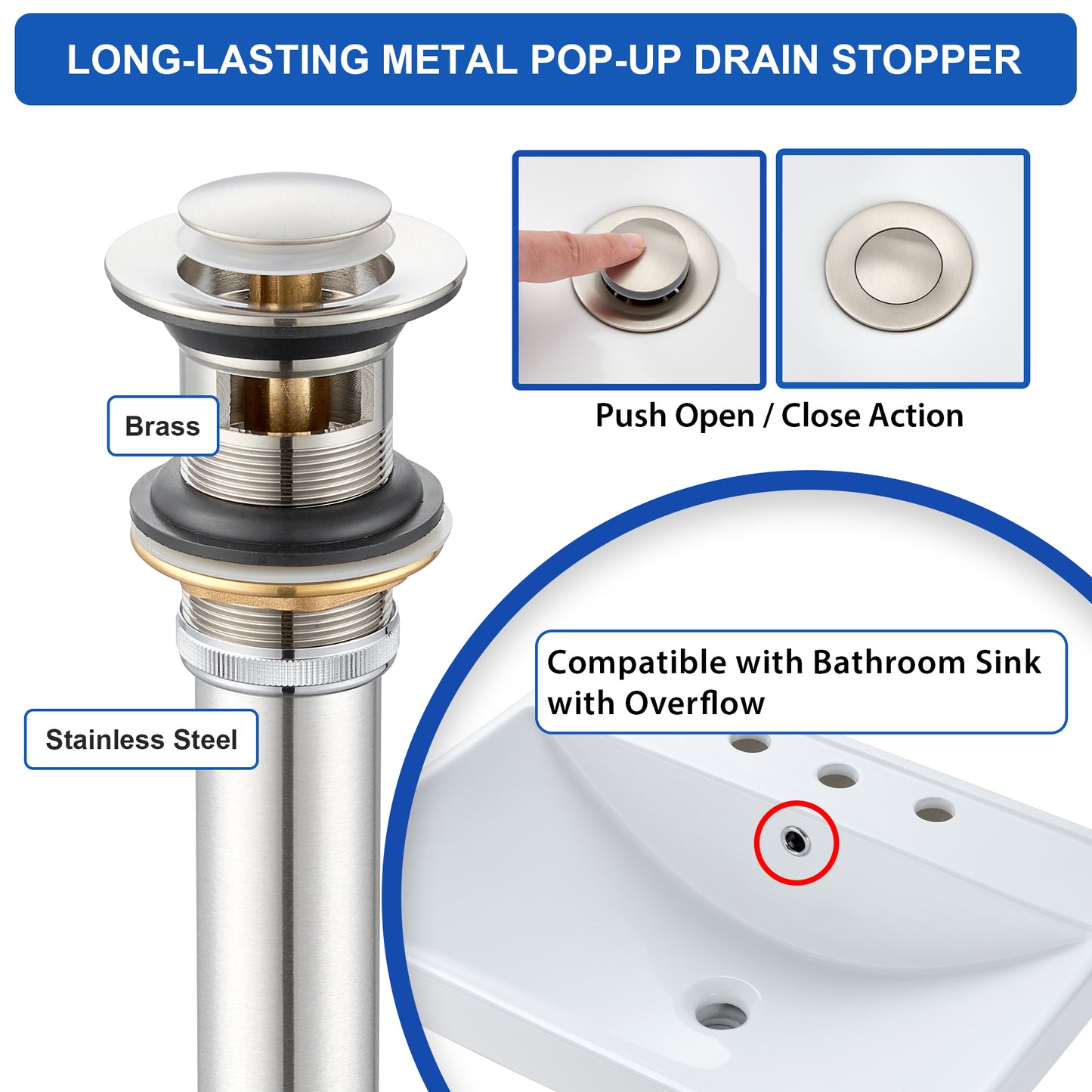 Larko WSP18-TB 8 in. Widespread 2-Handle Bathroom Faucet in Brushed Nickel