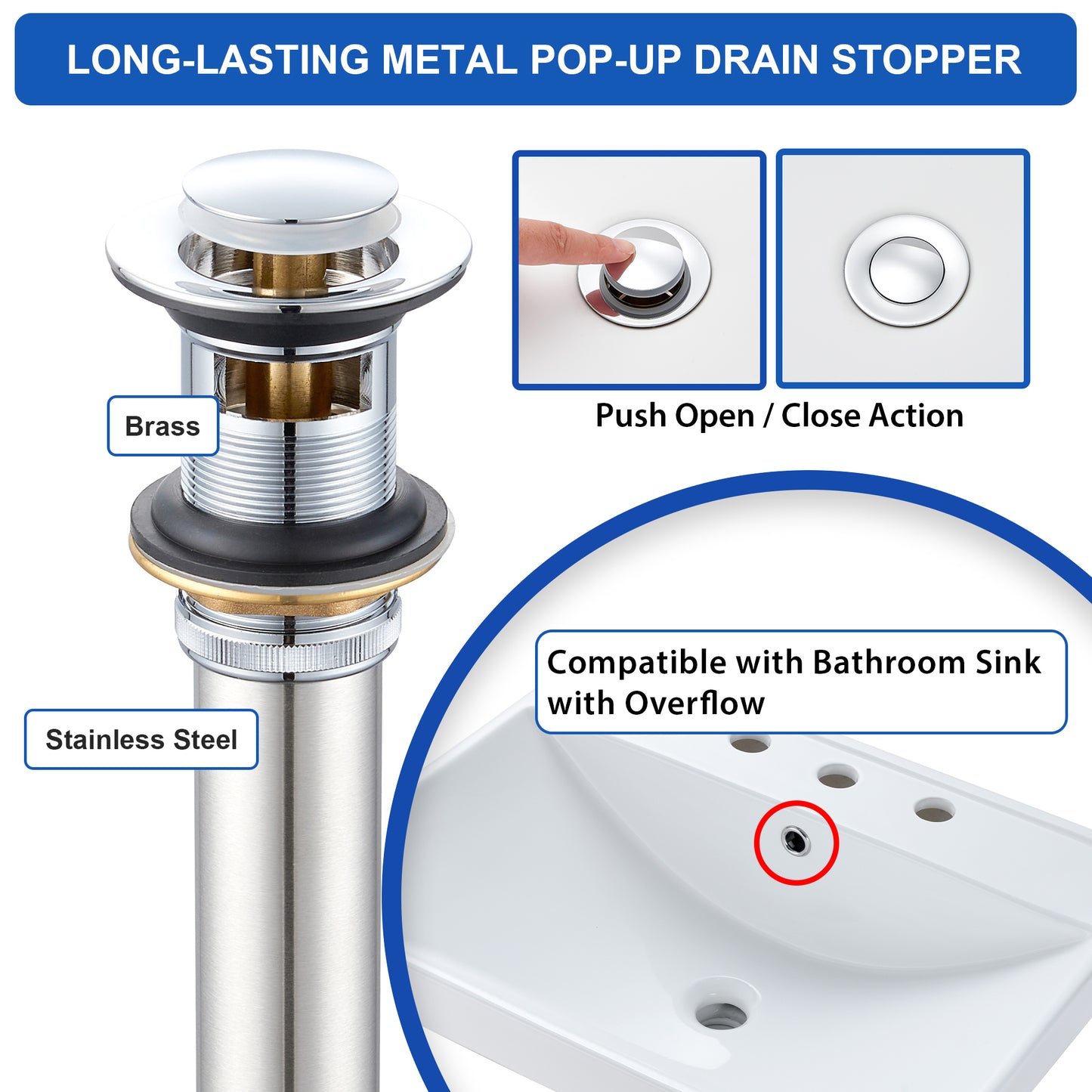Larko WSP18-TC 8 in. Widespread 2-Handle Bathroom Faucet in Chrome