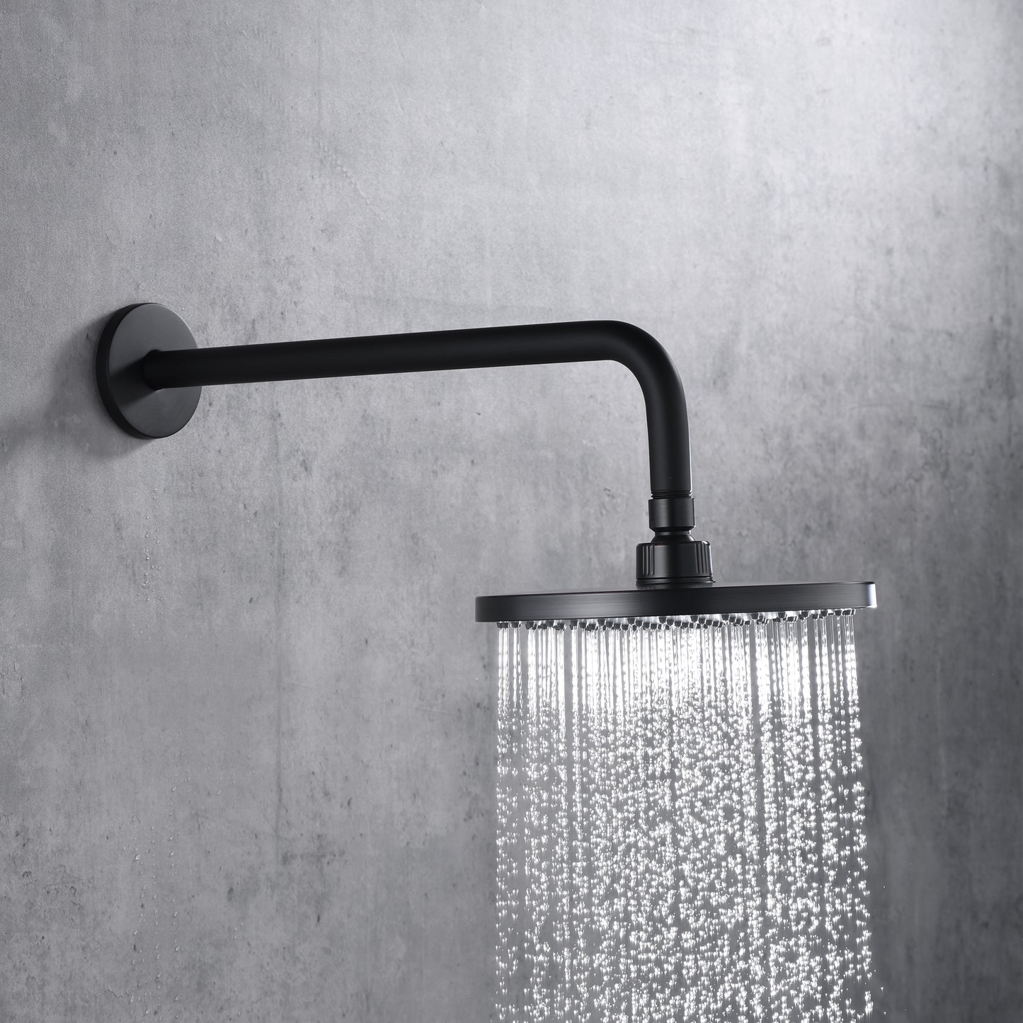 RA02-M 15 in. Shower Arm and Flange, Matte Black