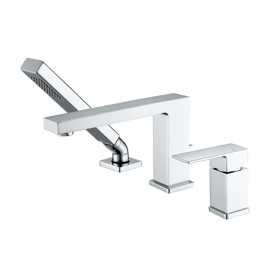 RTF17-TC Single-Handle Deck-Mount Roman Tub Faucet with Hand Shower in Chrome