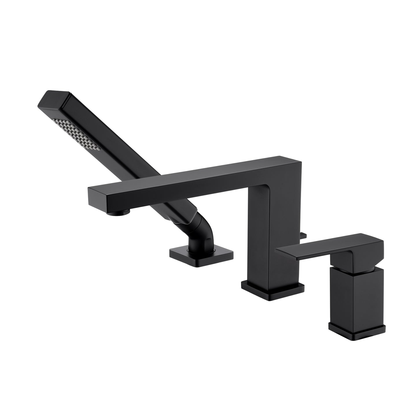 RTF17-TM Single-Handle Deck-Mount Roman Tub Faucet with Hand Shower in Matte Black