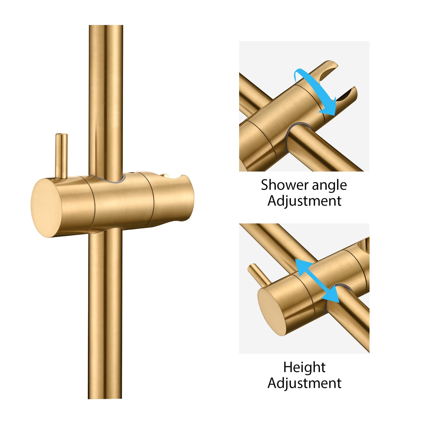 SB01-30-G 30 in. Adjustable Slide Bar for Handheld Showerheads in Brushed Gold