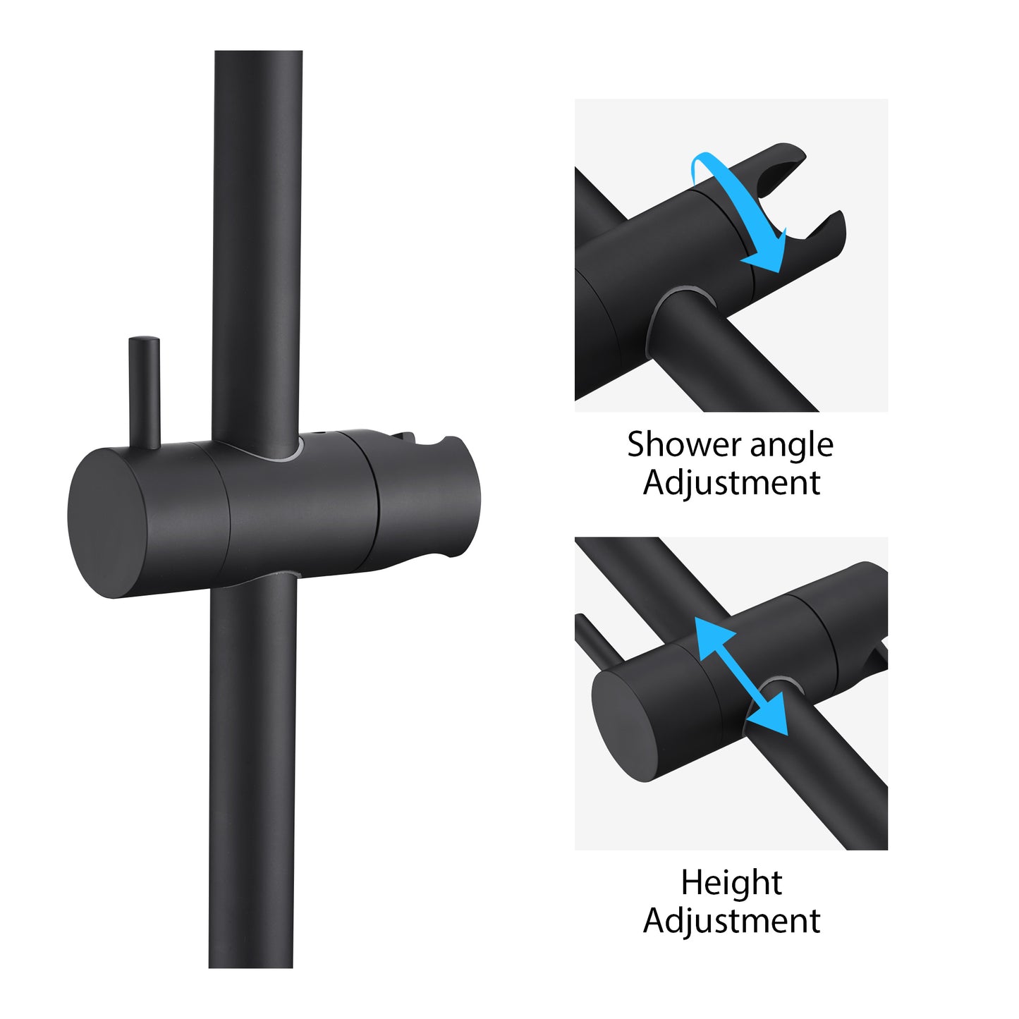 SB01-30-M 30 in. Adjustable Slide Bar for Handheld Showerheads in Matte Black