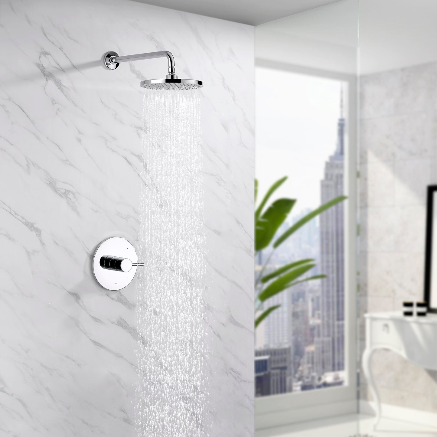 SS-B01-TC Single-Handle 1-Spray Shower Faucet with Valve in Chrome (Valve Included)
