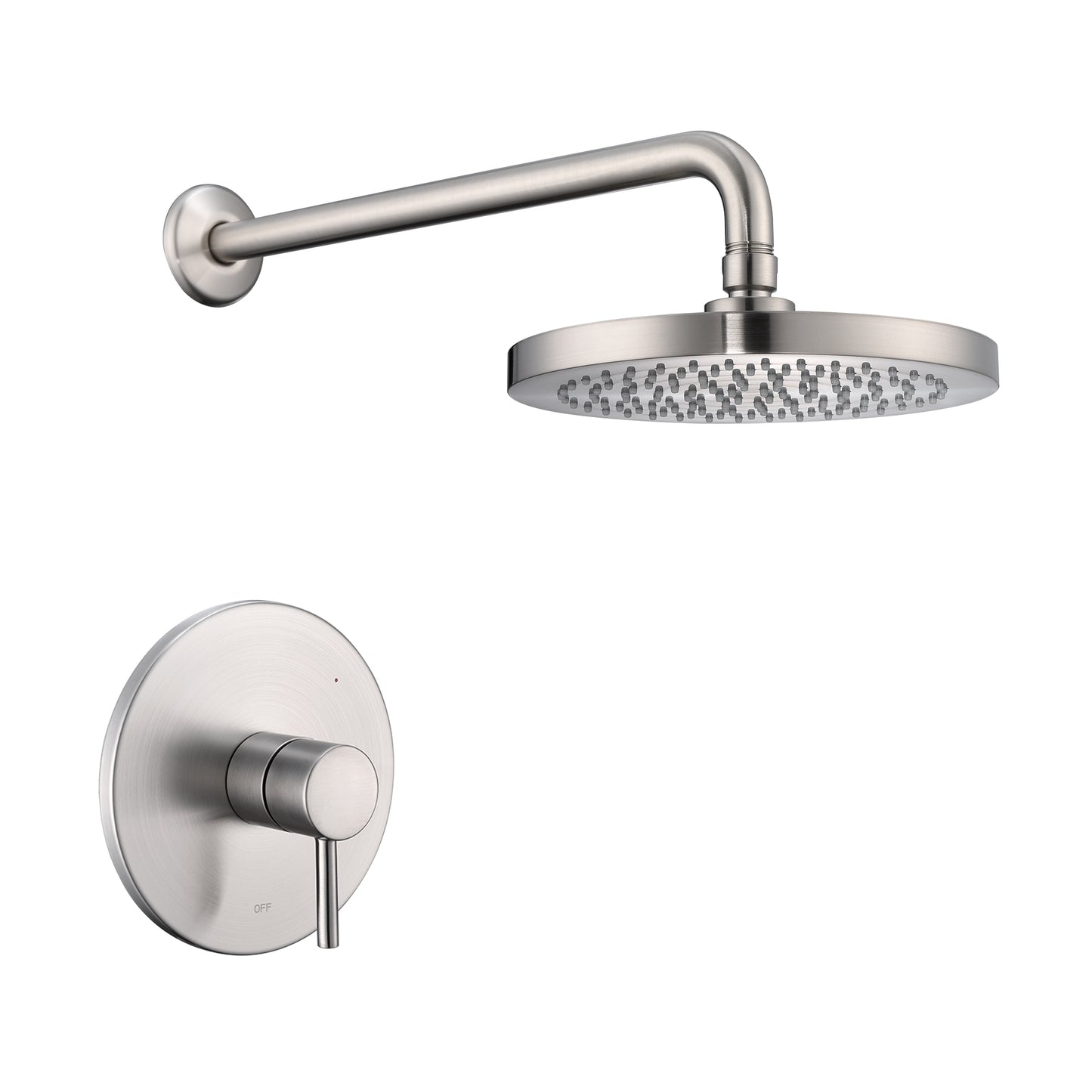 SS-B02-TB Single Handle 1-Spray Shower Faucet 1.8 GPM with Pressure Balance, Anti Scald in Brushed Nickel (Valve Included)
