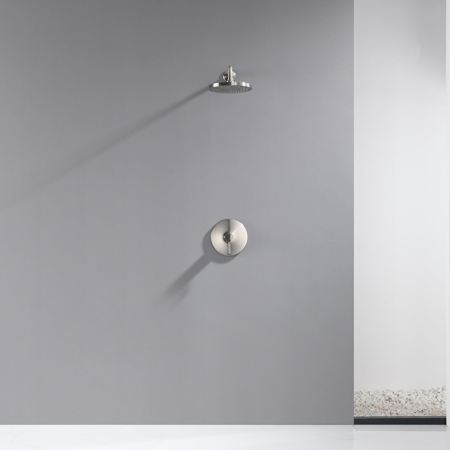 SS-B02-TB Single Handle 1-Spray Shower Faucet 1.8 GPM with Pressure Balance, Anti Scald in Brushed Nickel (Valve Included)