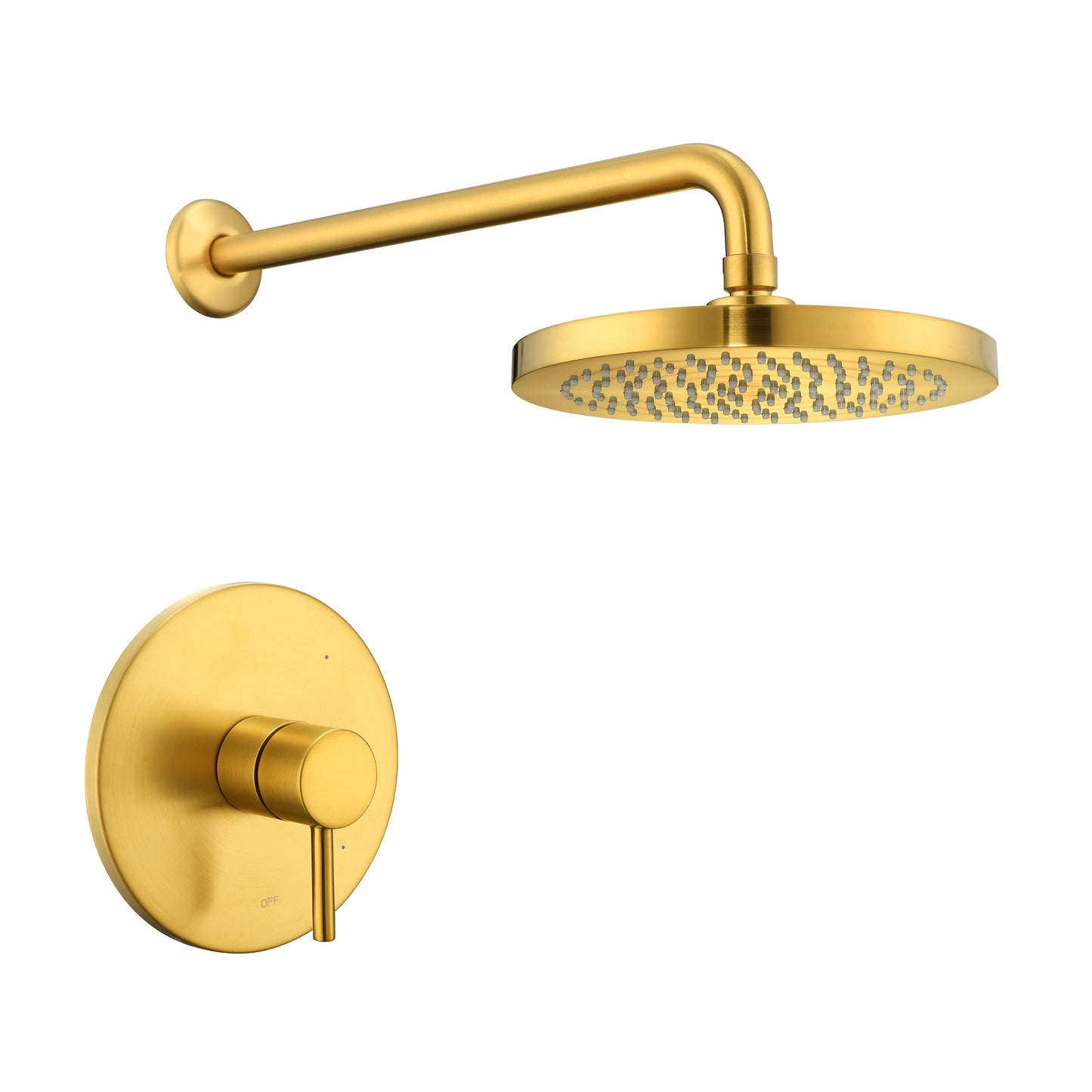 SS-B02-TG Single Handle 1-Spray Shower Faucet 1.8 GPM with Pressure Balance, Anti Scald in Brushed Gold (Valve Included)