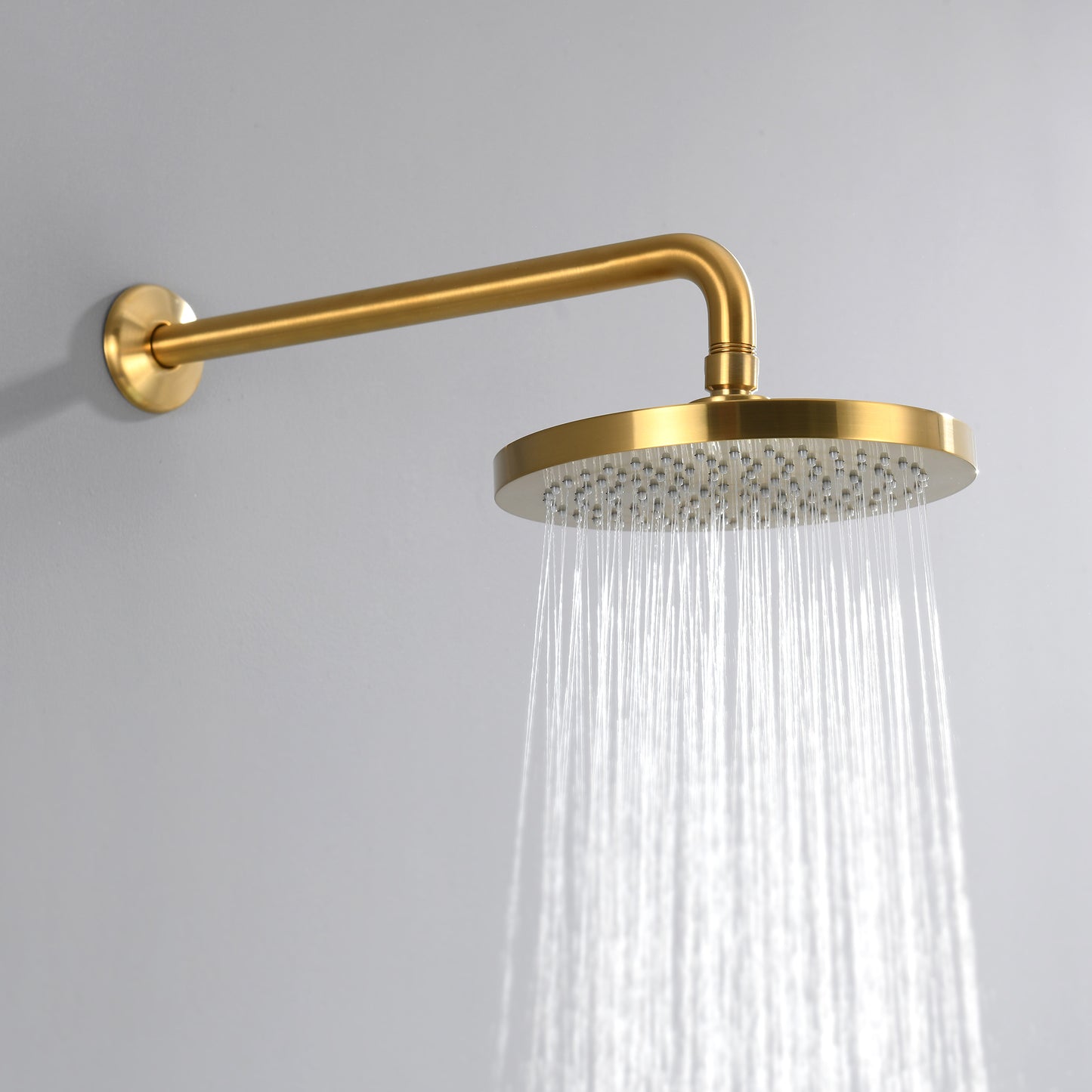 SS-B02-TG Single Handle 1-Spray Shower Faucet 1.8 GPM with Pressure Balance, Anti Scald in Brushed Gold (Valve Included)