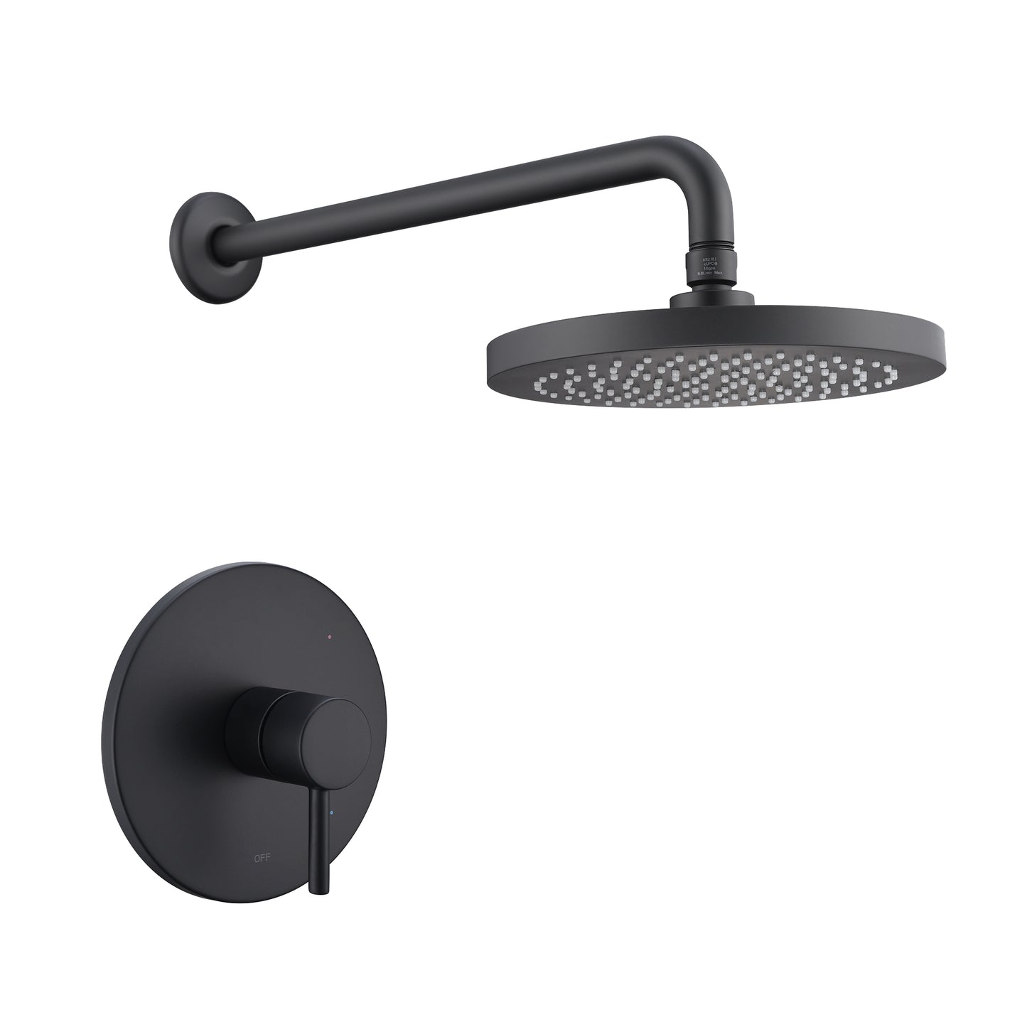 SS-B02-TM Single Handle 1-Spray Shower Faucet 1.8 GPM with Pressure Balance, Anti Scald in Matte Black (Valve Included)