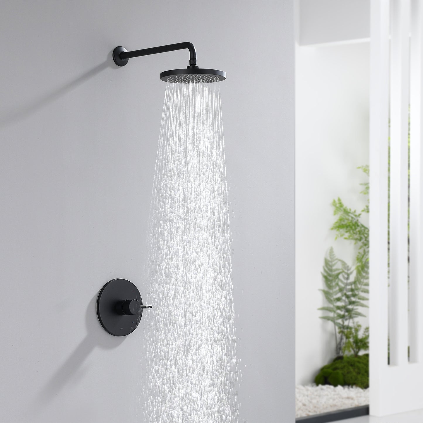 SS-B02-TM Single Handle 1-Spray Shower Faucet 1.8 GPM with Pressure Balance, Anti Scald in Matte Black (Valve Included)