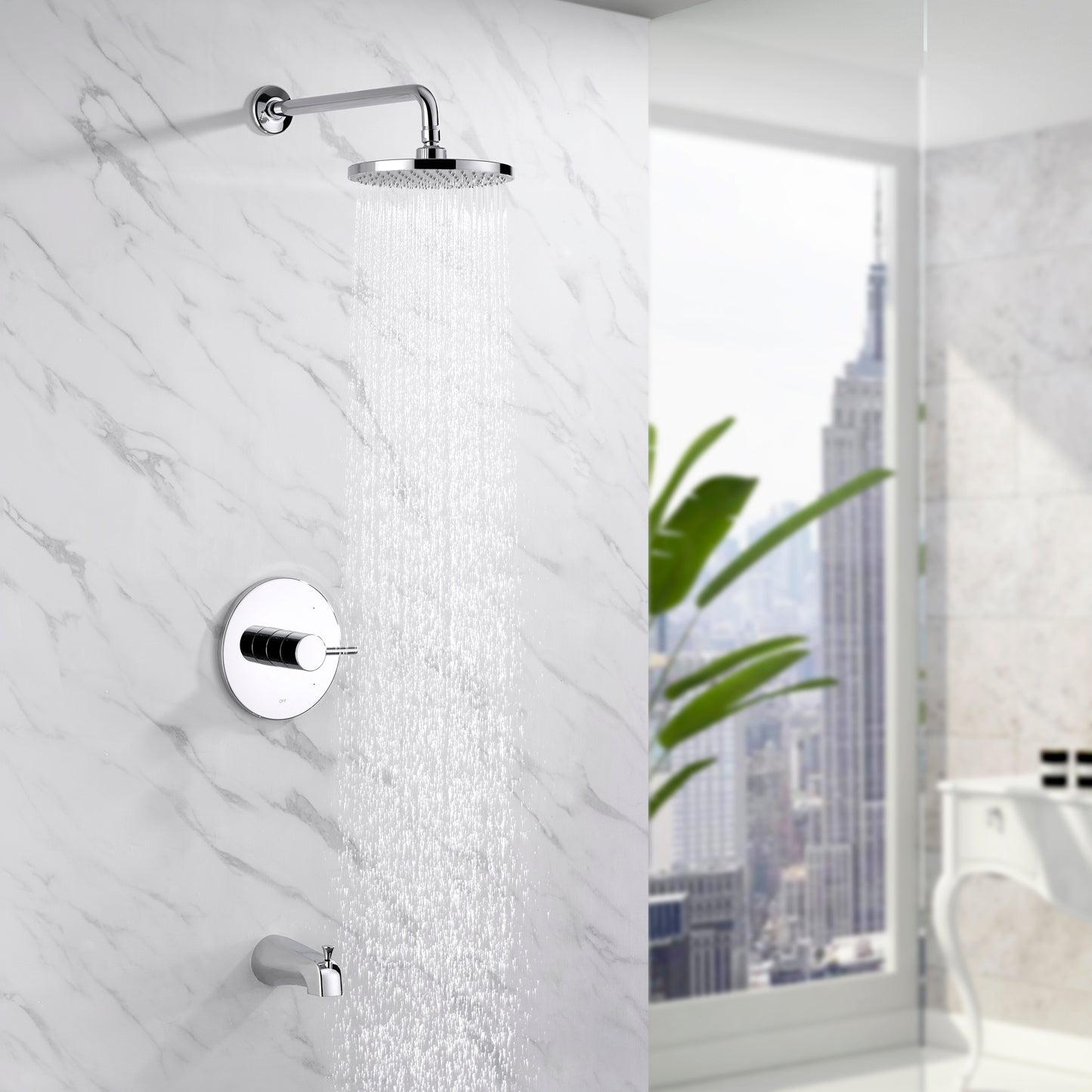SS-C01-TC Single-Handle 1-Spray Bathtub and Shower Faucet with Valve in Chrome (Valve Included)