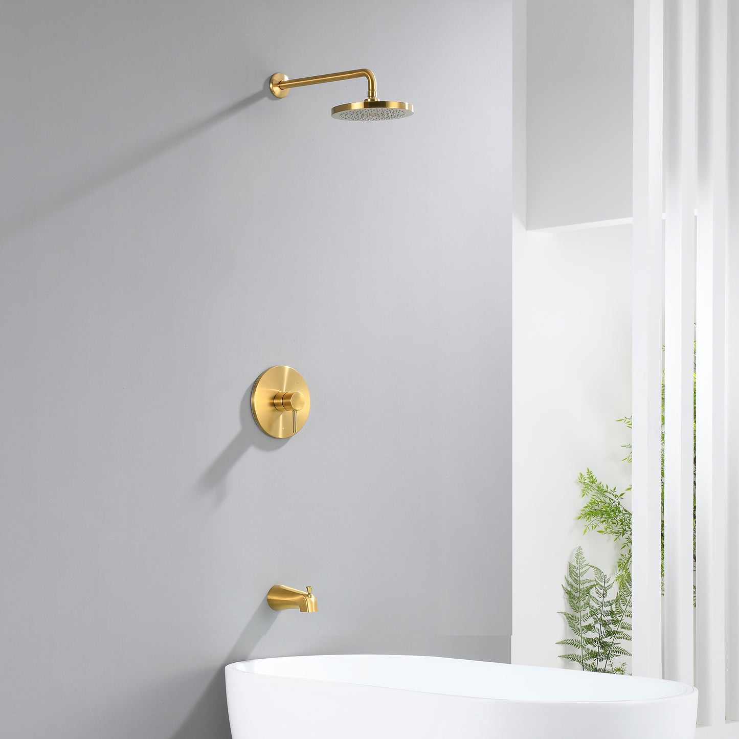 SS-C02-TG Single-Handle 1-Spray Tub and Shower Faucet 1.8 GPM with Valve in Brushed Gold (Valve Included)