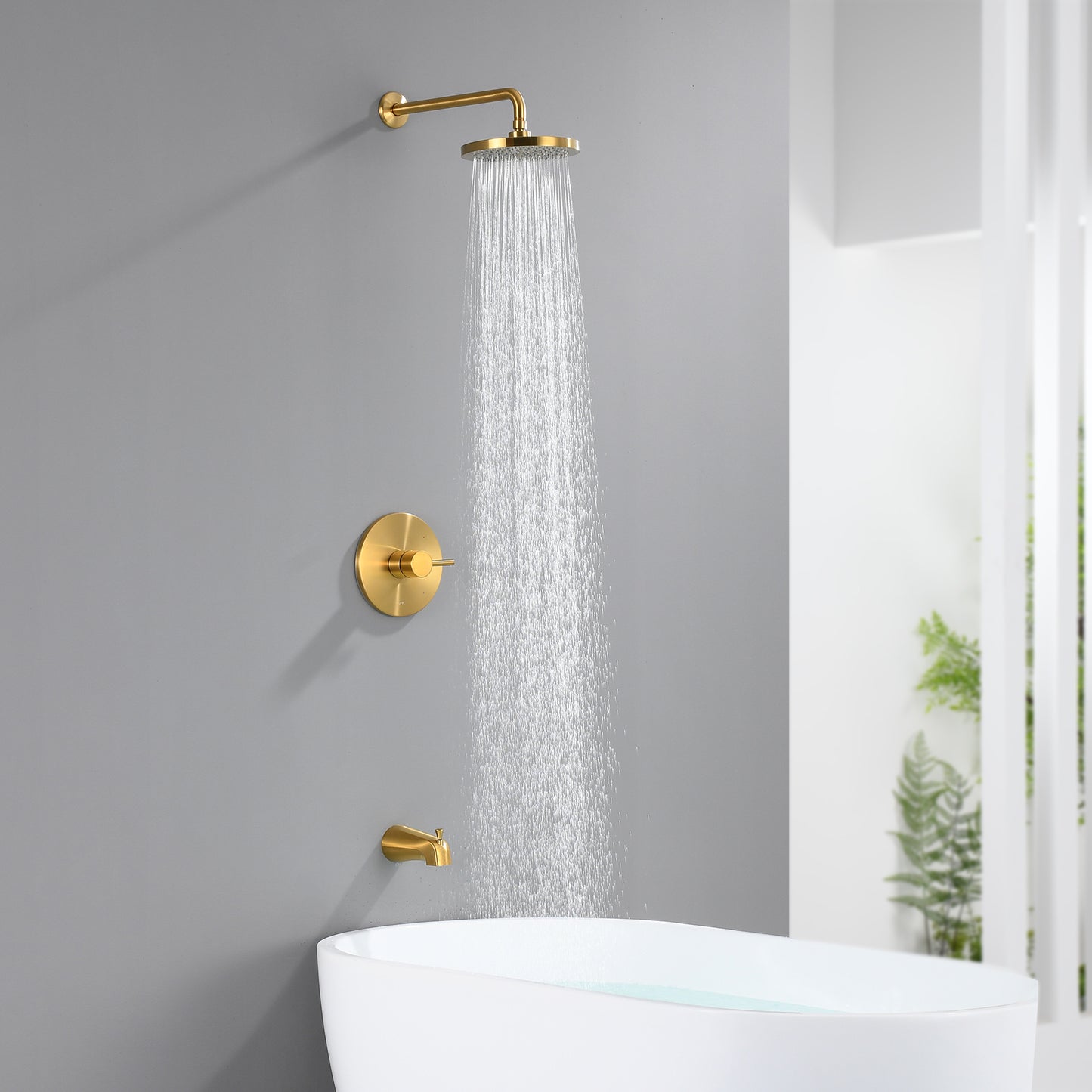 SS-C02-TG Single-Handle 1-Spray Tub and Shower Faucet 1.8 GPM with Valve in Brushed Gold (Valve Included)