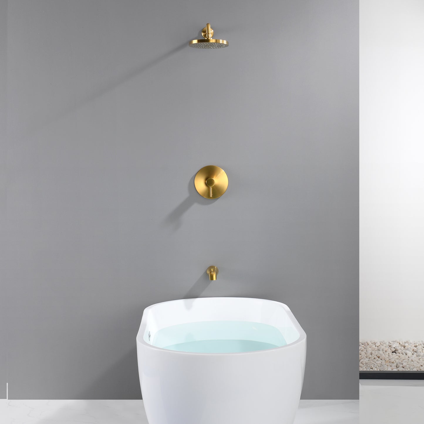 SS-C02-TG Single-Handle 1-Spray Tub and Shower Faucet 1.8 GPM with Valve in Brushed Gold (Valve Included)
