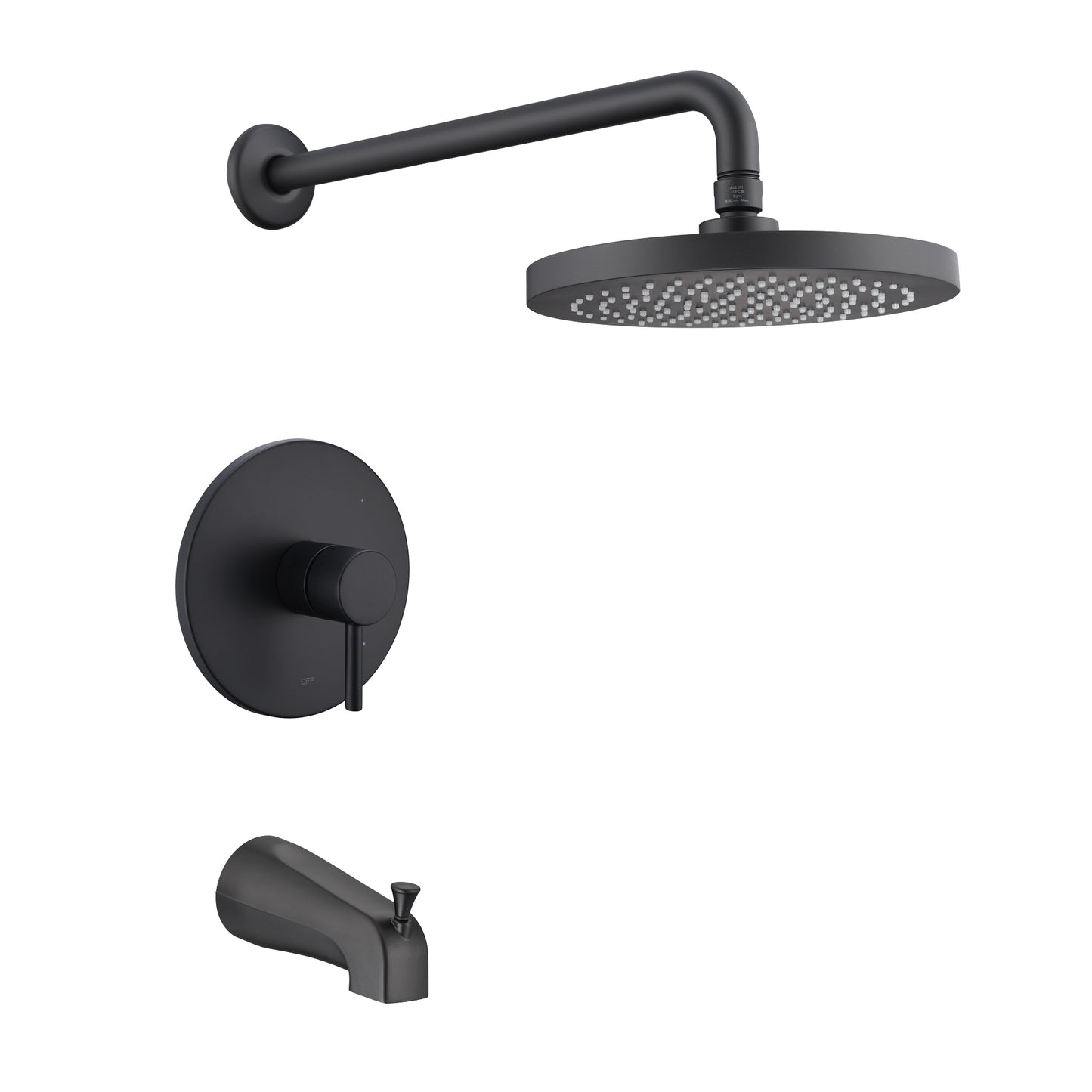 SS-C02-TM Single-Handle 1-Spray Tub and Shower Faucet 1.8 GPM with Valve in Matte Black (Valve Included)