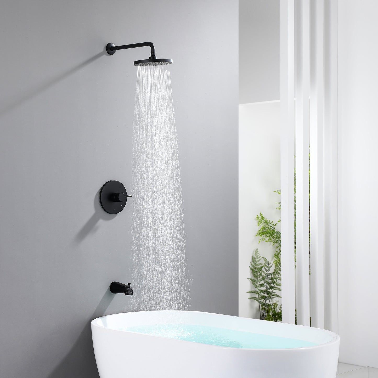 SS-C02-TM Single-Handle 1-Spray Tub and Shower Faucet 1.8 GPM with Valve in Matte Black (Valve Included)