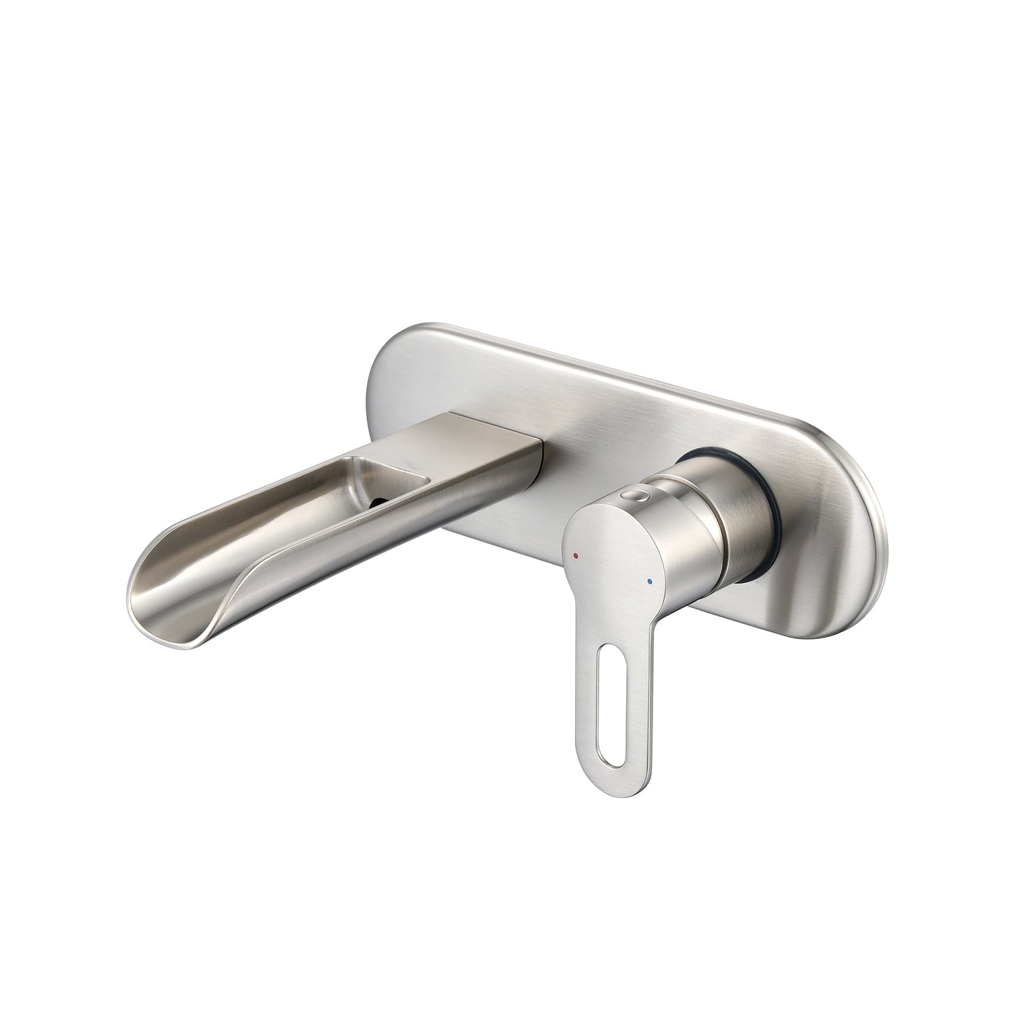 VividFall WMS16-TB 1-Handle Wall Mounted Bathroom Faucet with Valve in Brushed Nickel