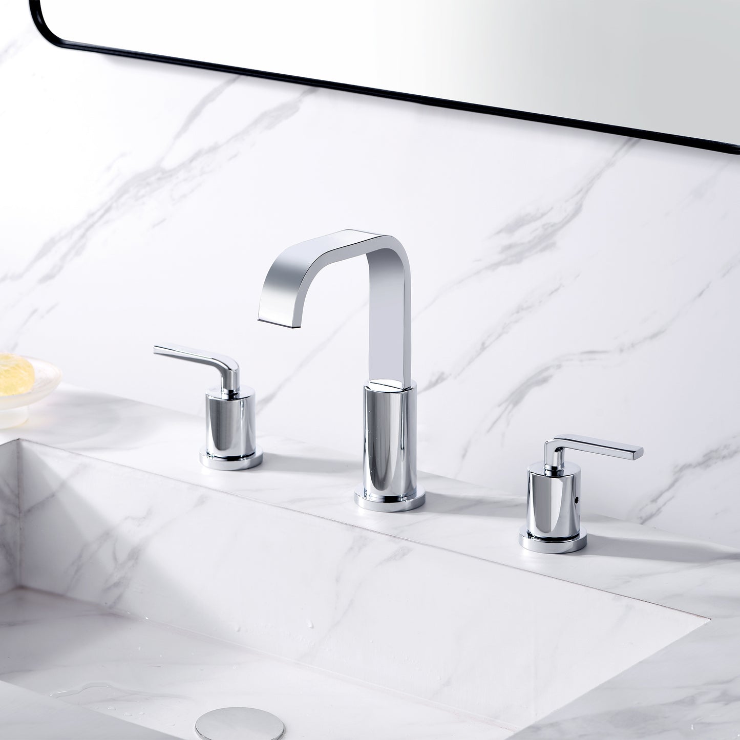 WSP03-TC Contemporary 8 in. Widespread 2-Handle Bathroom Faucet with Pop-Up Drain in Chrome