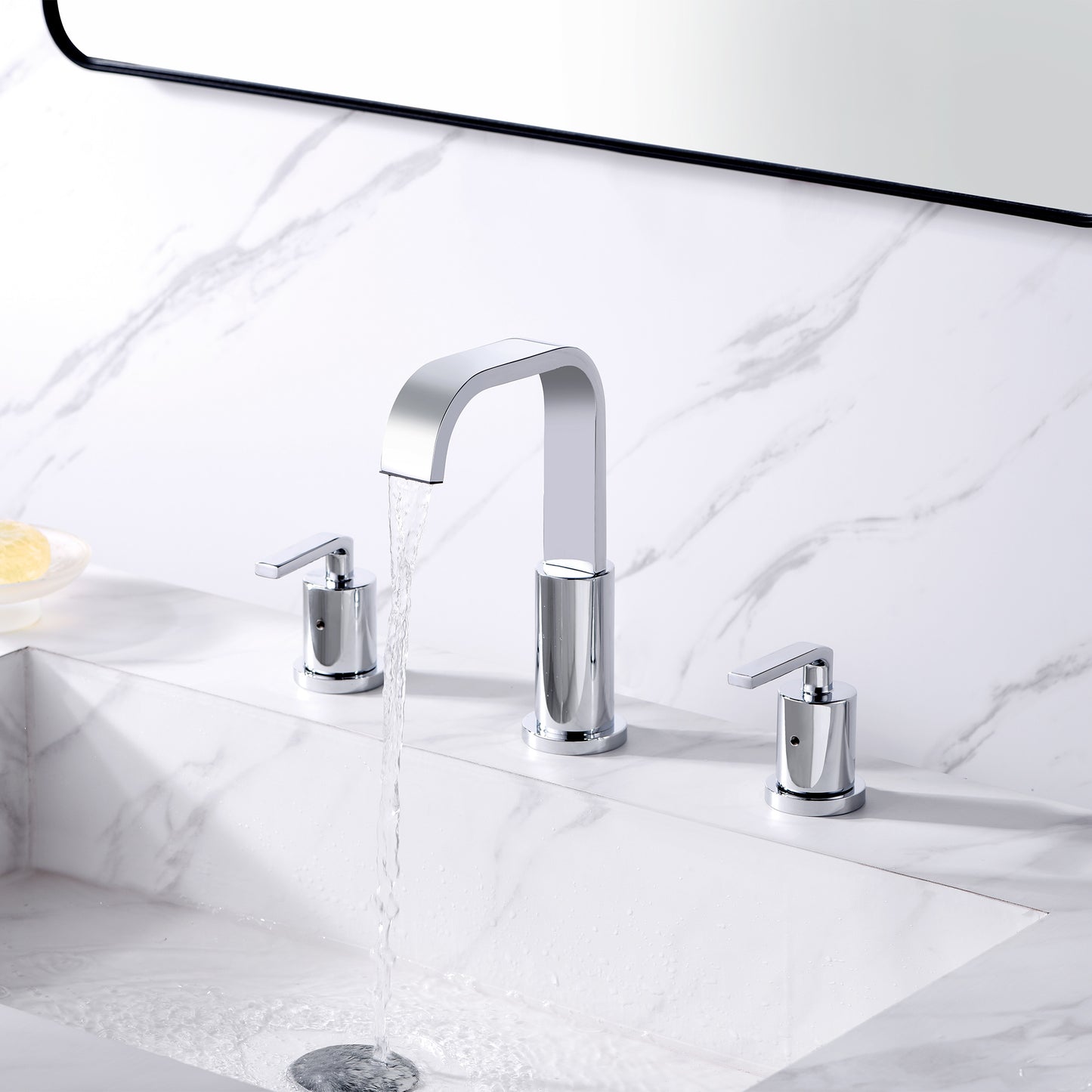 WSP03-TC Contemporary 8 in. Widespread 2-Handle Bathroom Faucet with Pop-Up Drain in Chrome