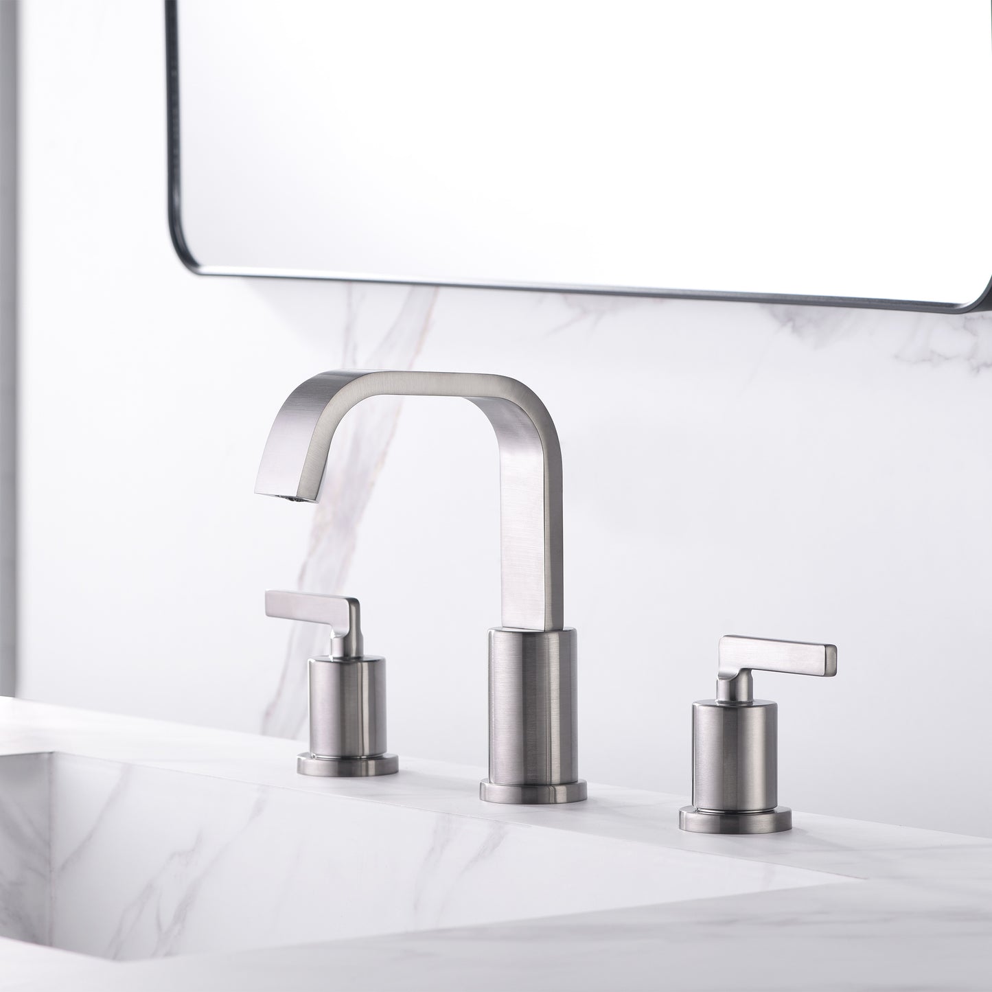 WSP04-TB Contemporary 8 in. Widespread 2-Handle Bathroom Faucet in Brushed Nickel
