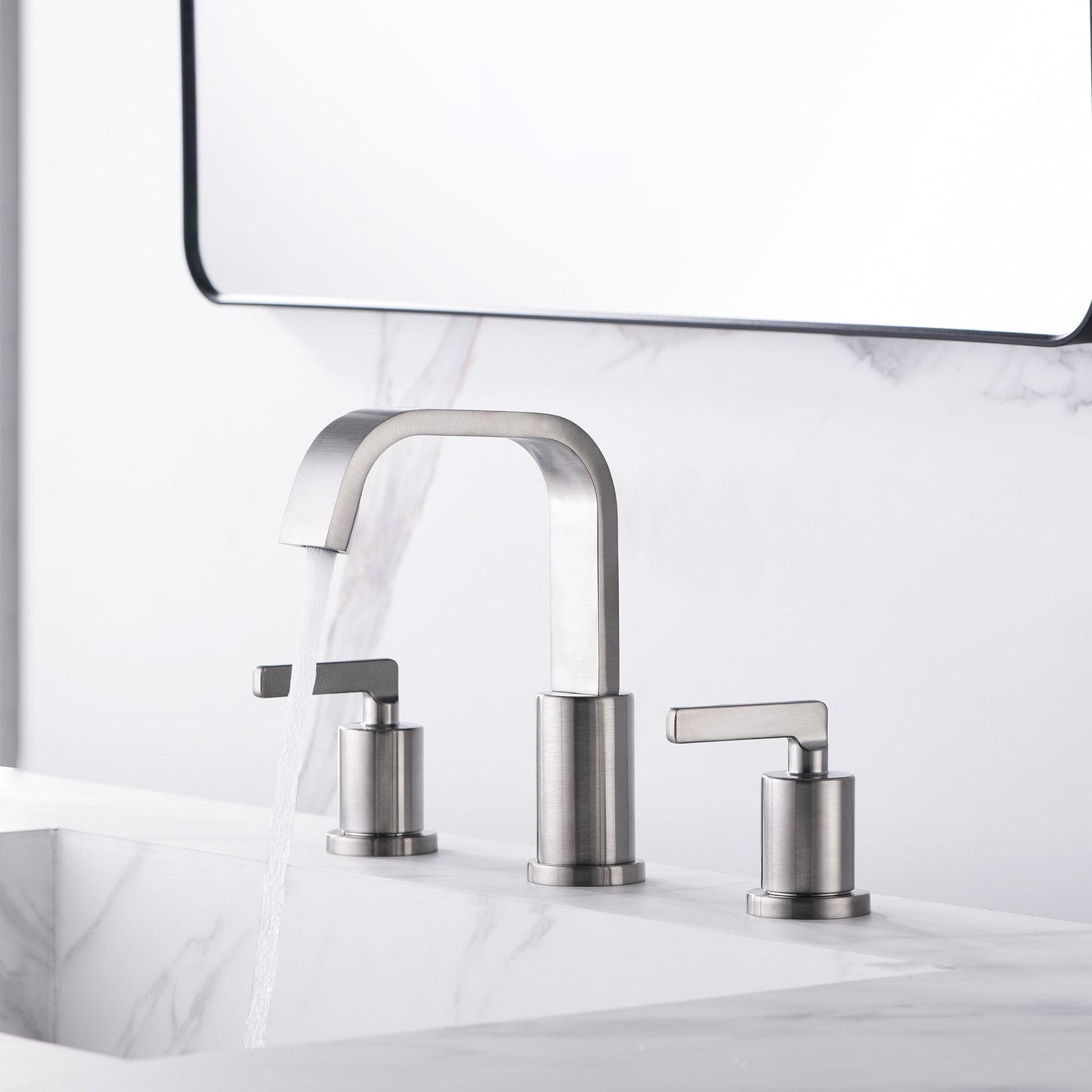 WSP04-TB Contemporary 8 in. Widespread 2-Handle Bathroom Faucet in Brushed Nickel
