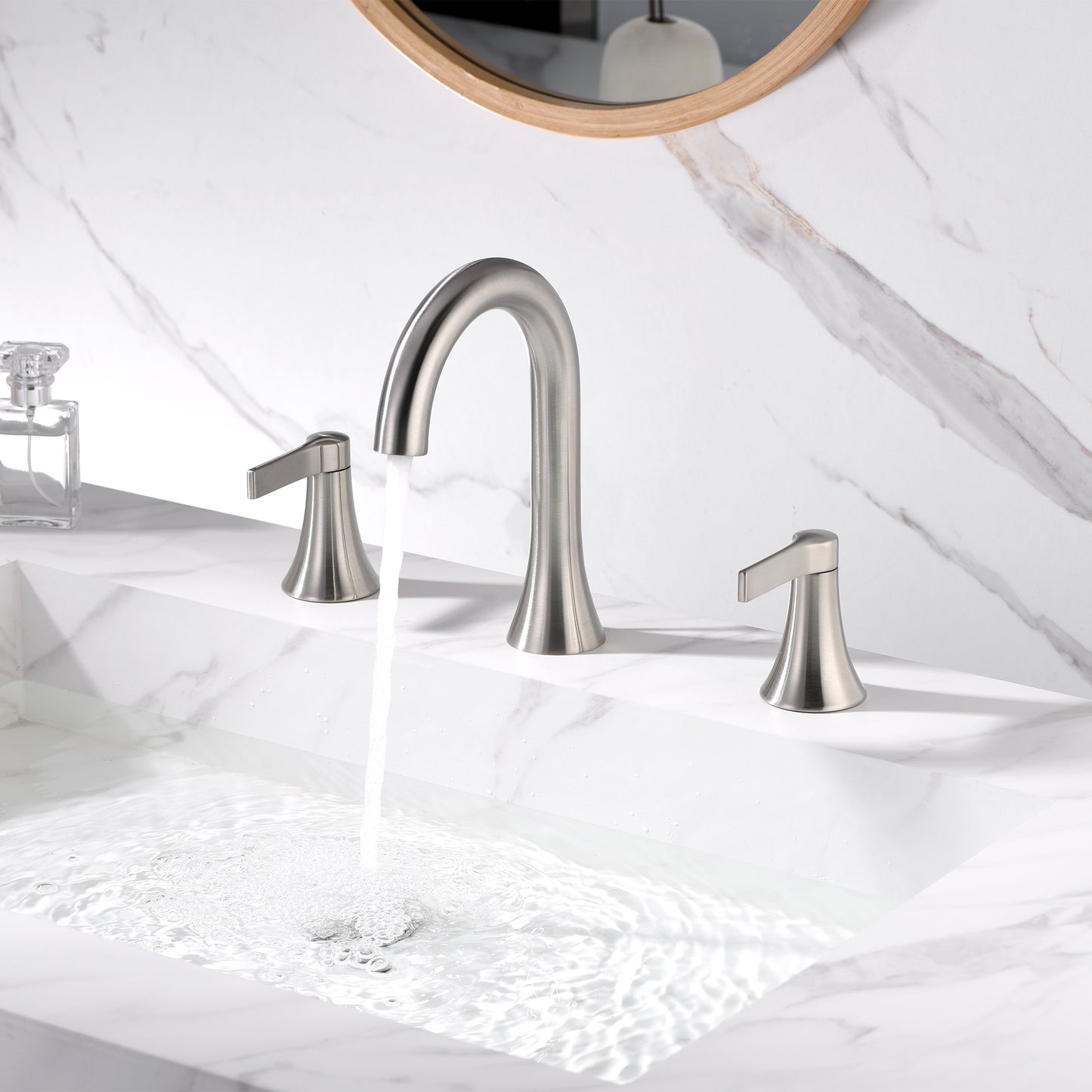 WSP11-TB Contemporary 8 in. Widespread 2-Handle Bathroom Faucet in Brushed Nickel