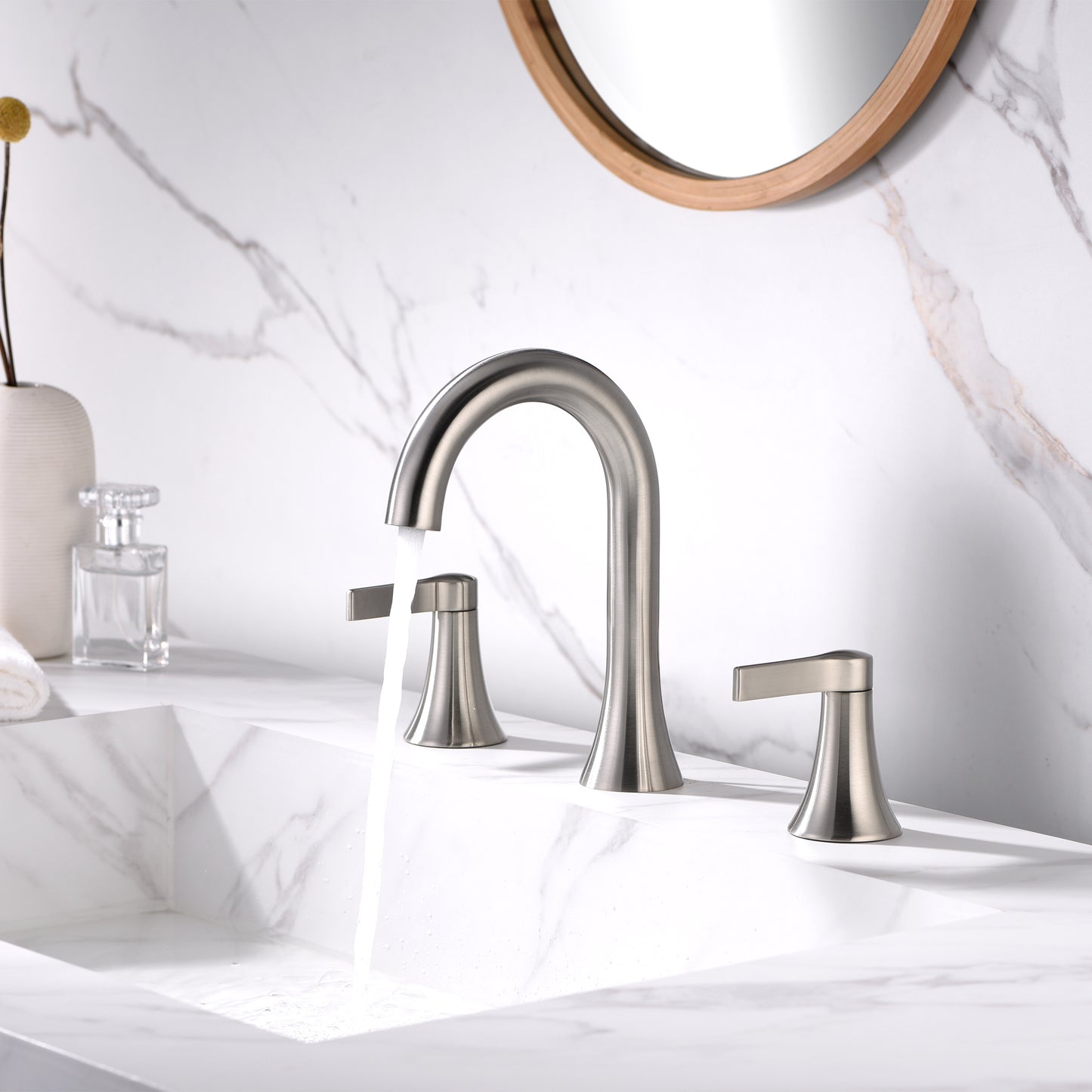 WSP11-TB Contemporary 8 in. Widespread 2-Handle Bathroom Faucet in Brushed Nickel