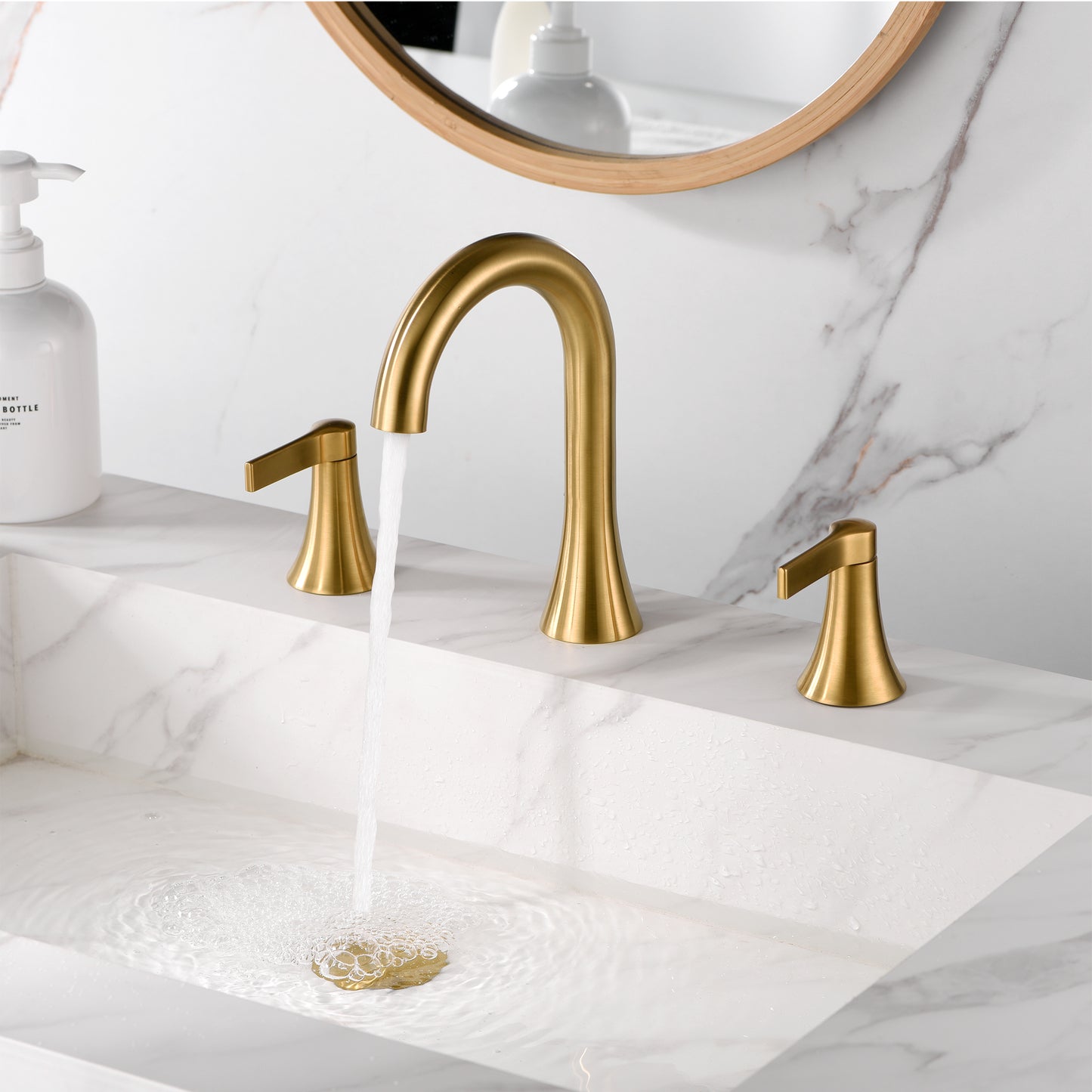 WSP11-TG Contemporary 8 in. Widespread 2-Handle Bathroom Faucet in Brushed Gold