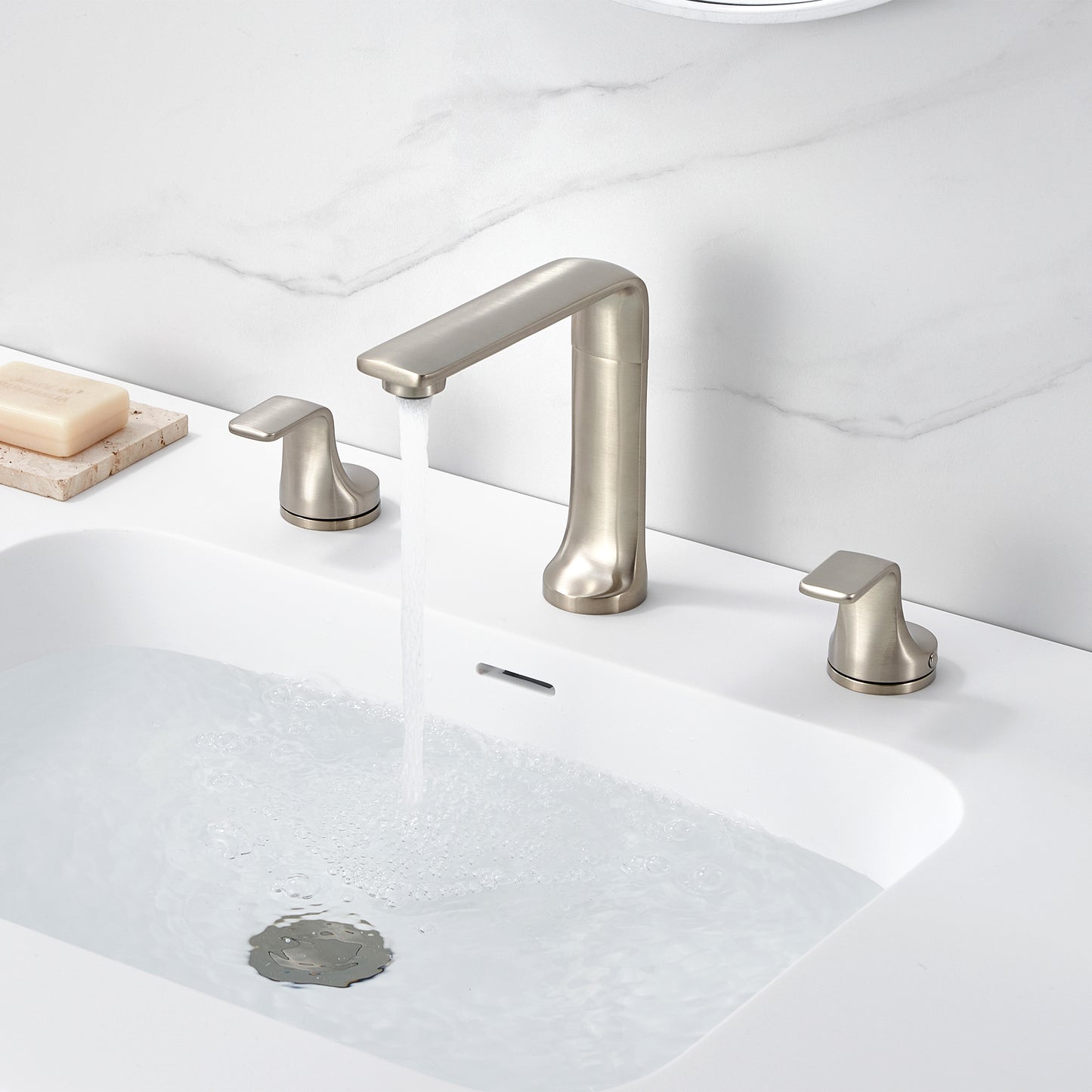 Varen WSP15-TB 8 in. Widespread 2-Handle Bathroom Faucet in Brushed Nickel