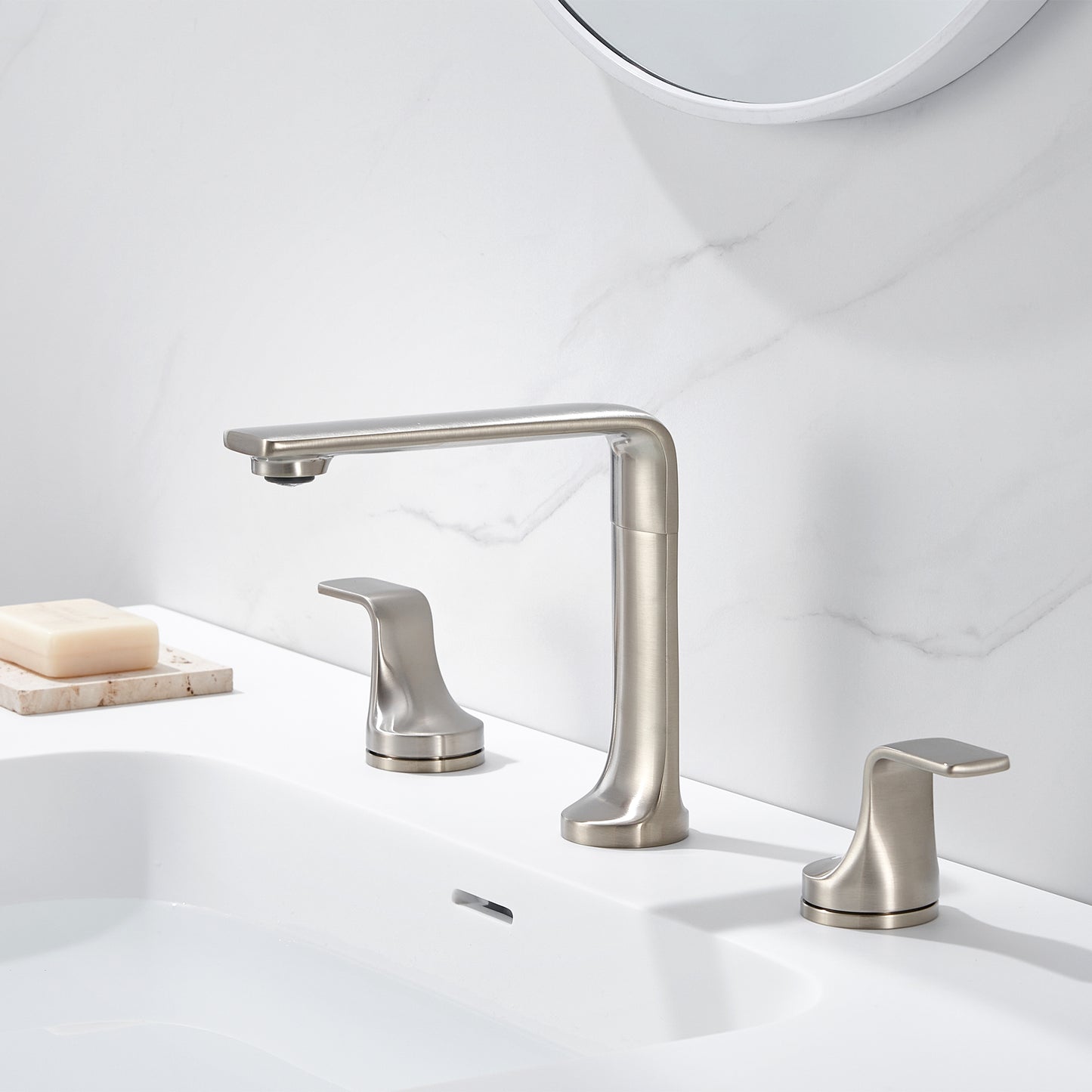 Varen WSP15-TB 8 in. Widespread 2-Handle Bathroom Faucet in Brushed Nickel