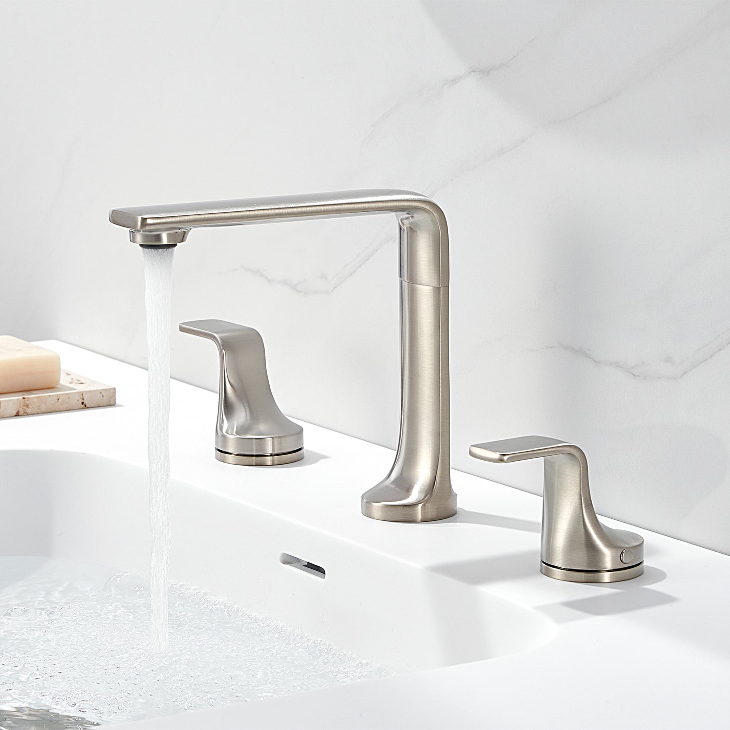 Varen WSP15-TB 8 in. Widespread 2-Handle Bathroom Faucet in Brushed Nickel
