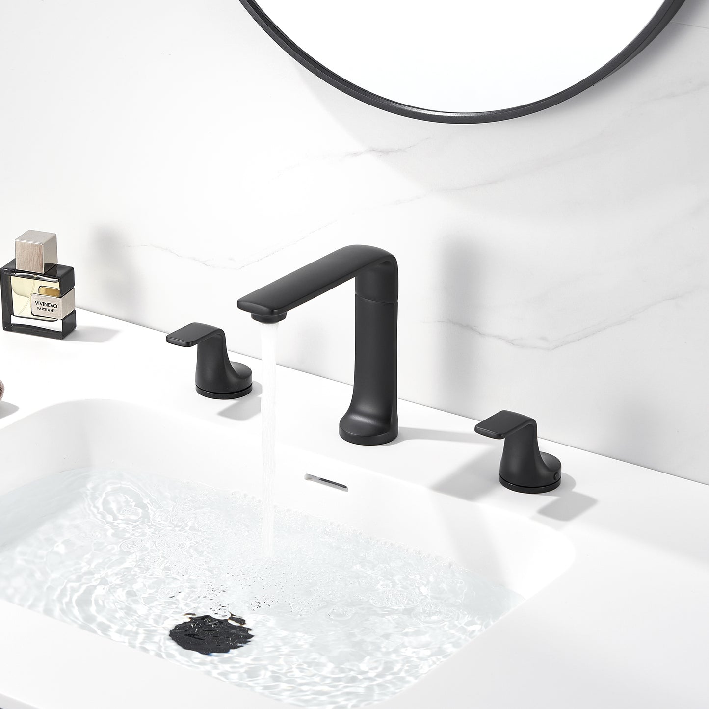 Varen WSP15-TM 8 in. Widespread 2-Handle Bathroom Faucet in Matte Black