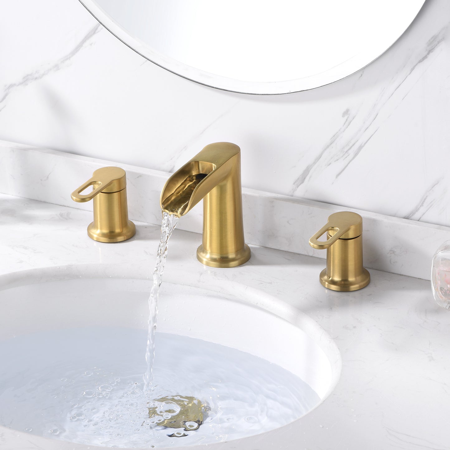 Waterfall WSP16-TG 8 in. Widespread 2-Handle Bathroom Faucet in Brushed Gold